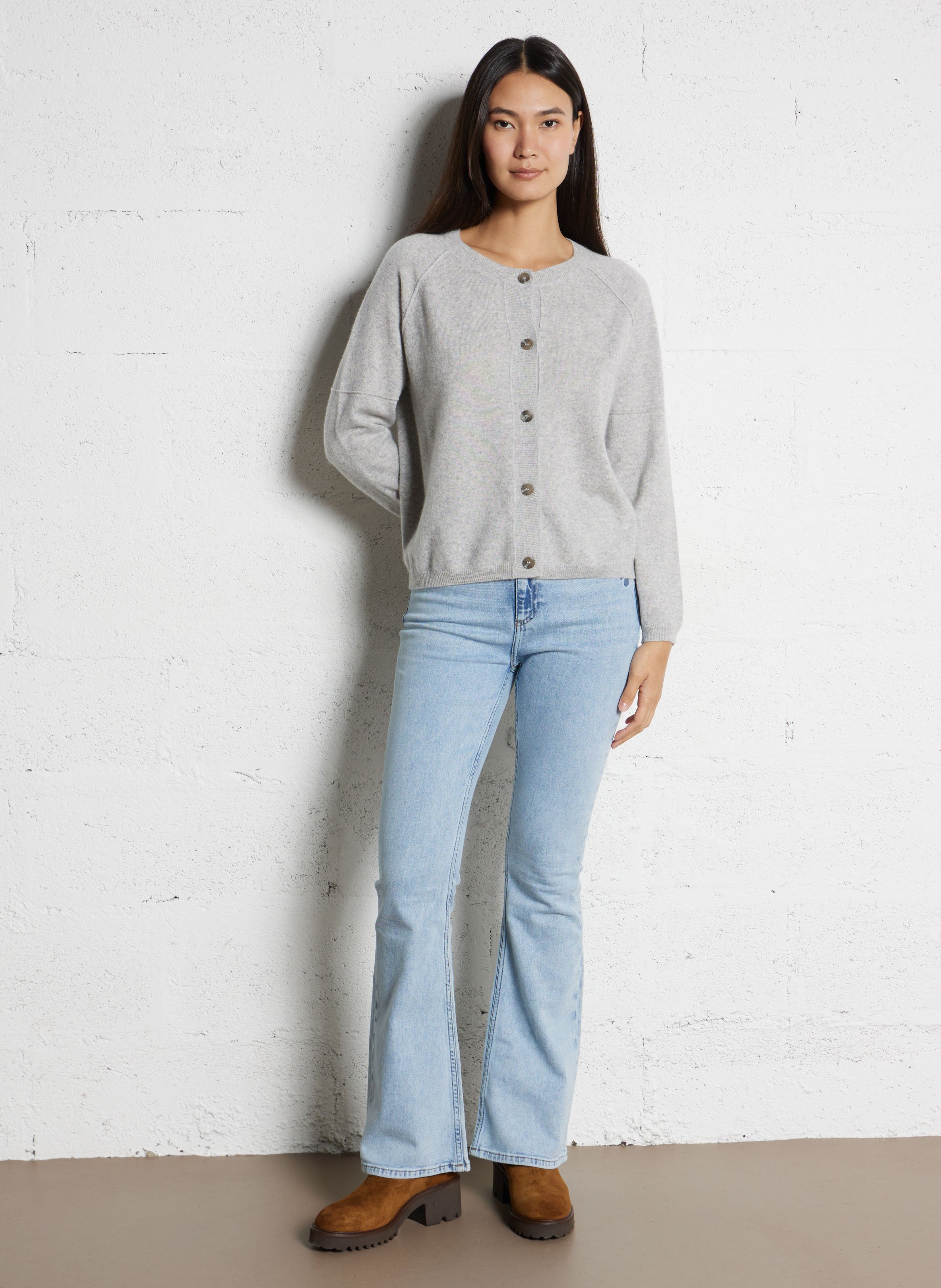 Jean bootcut en coton mélangé FABIENNE CHAPOT Bleu