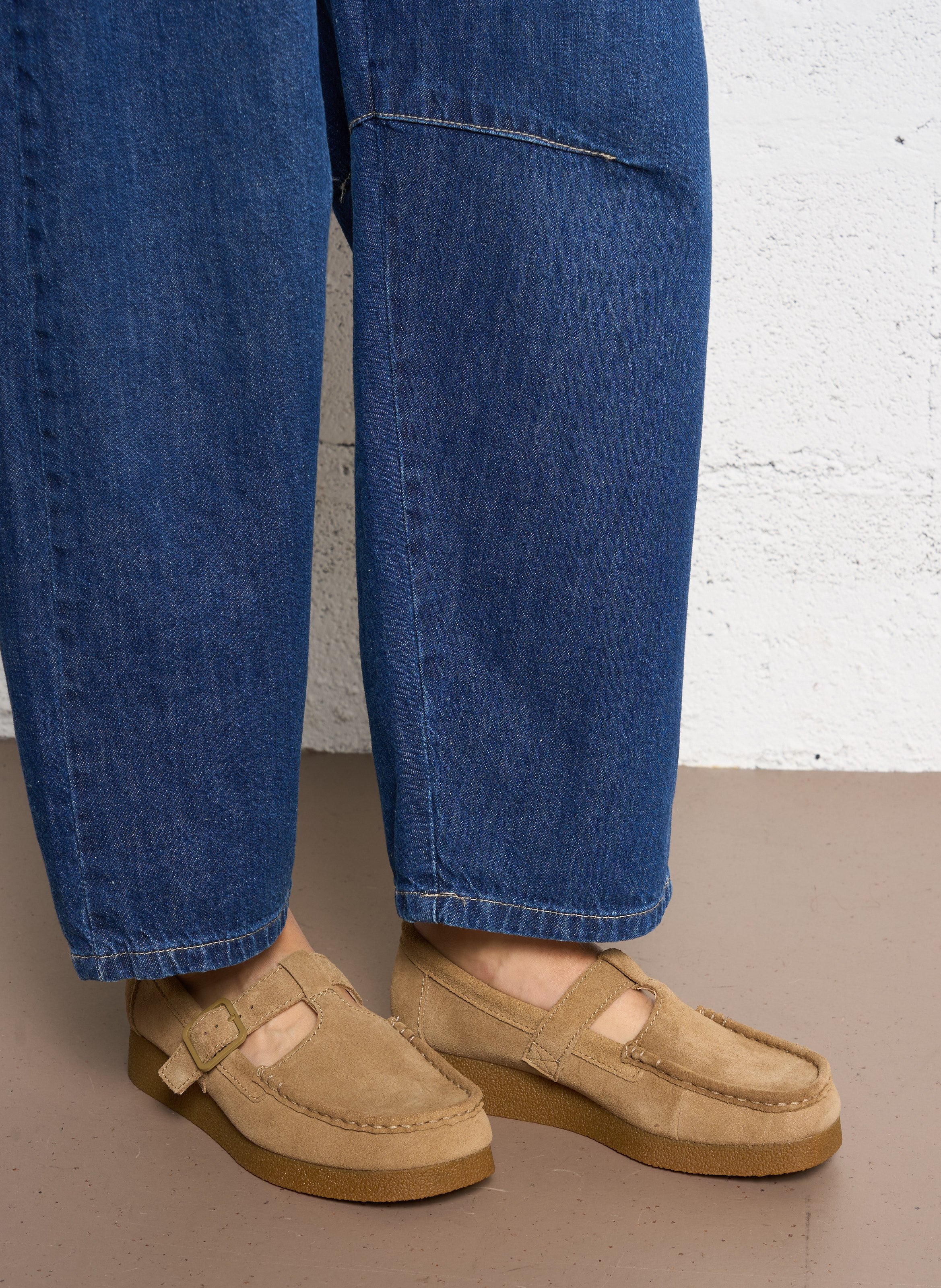 Leren loafers CLARKS Beige