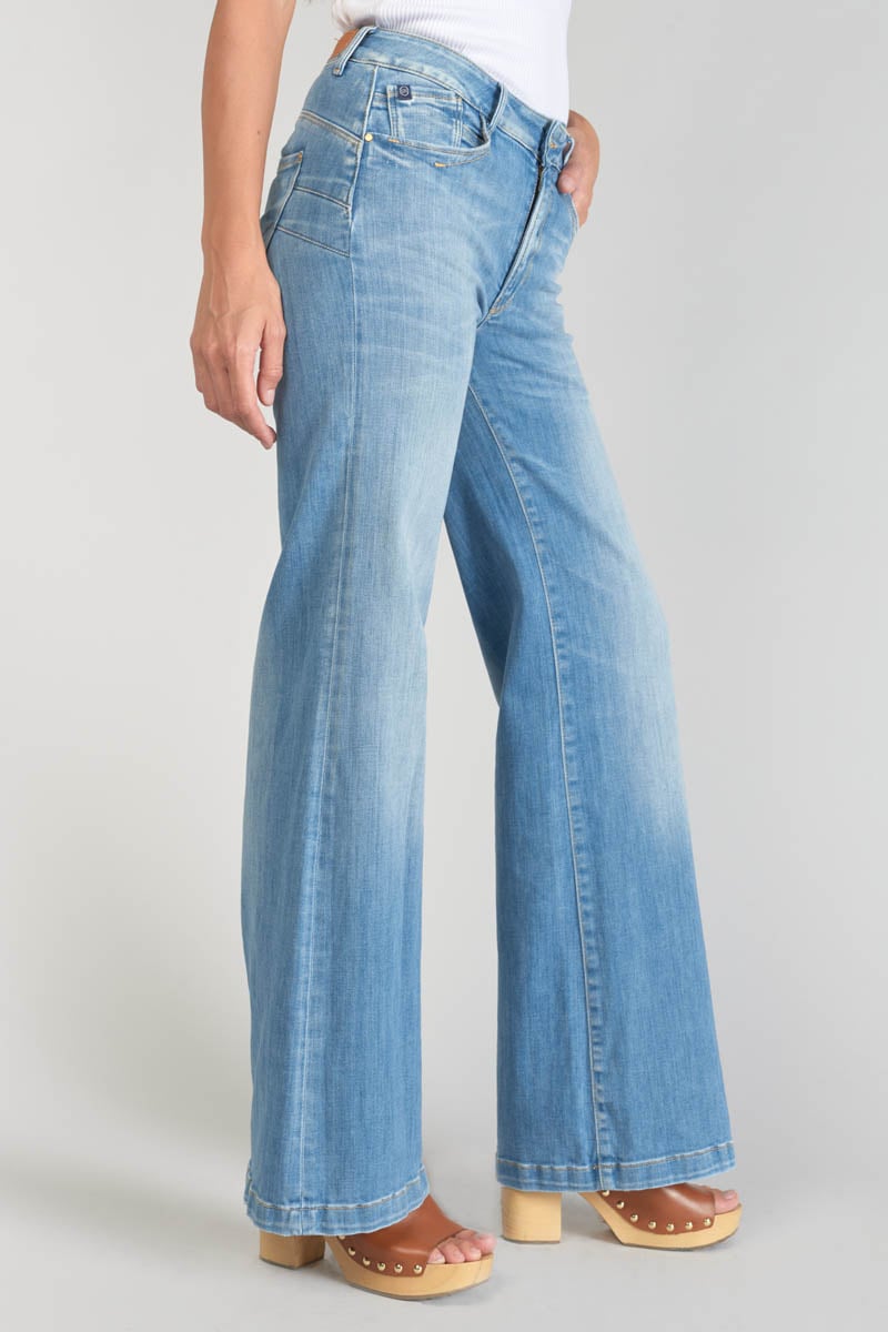 High waist flare jeans, 34 length LE TEMPS DES CERISES Blue