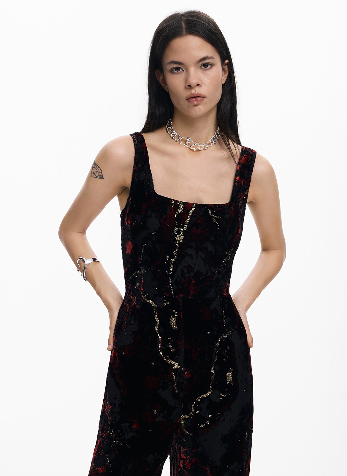 Combinaison droite imprimé DESIGUAL Noir