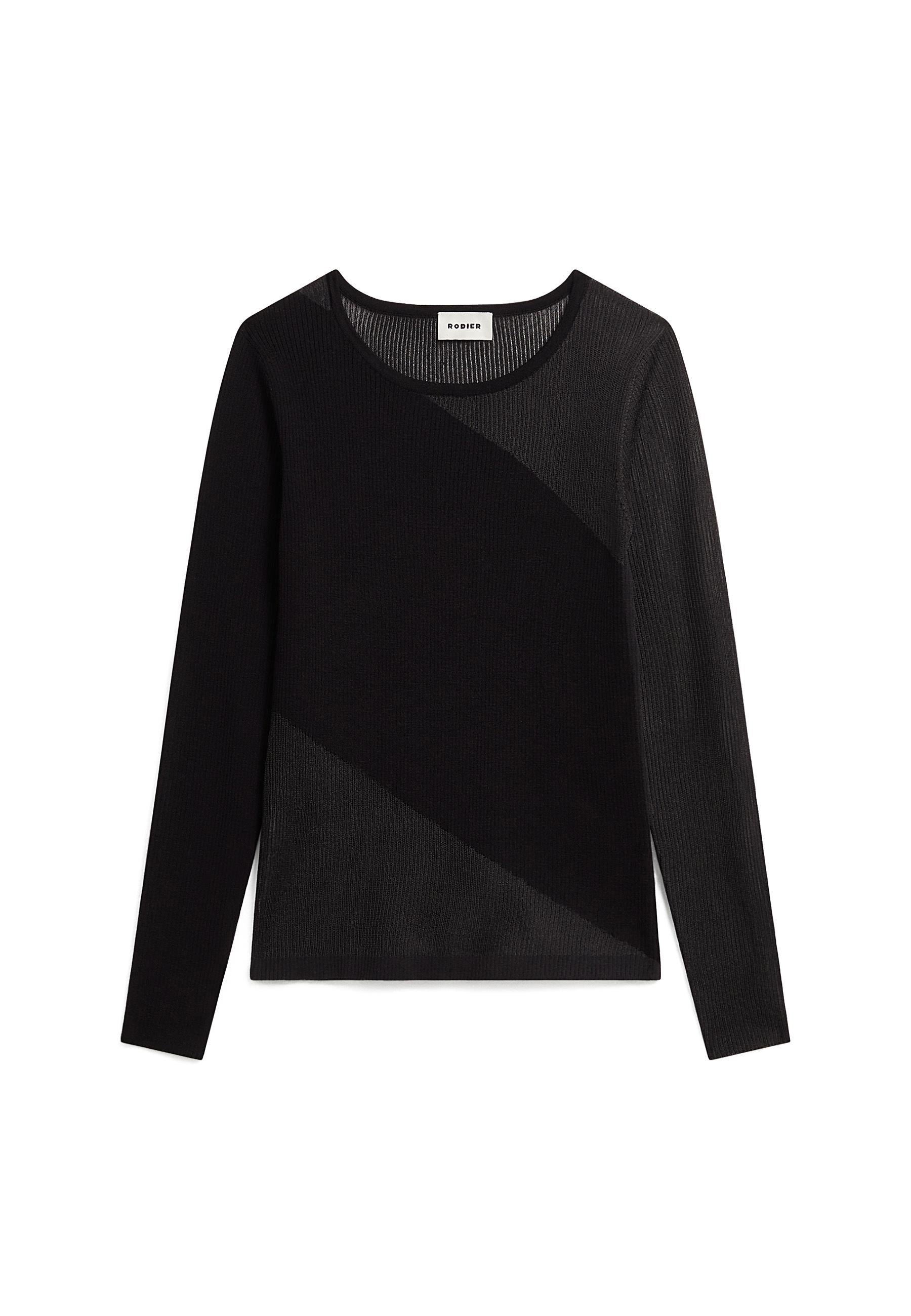 Wool blend two-tone sweater RODIER Black