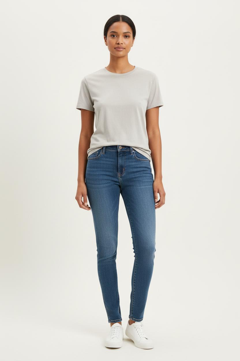 Cropped slim jeans with studs LEVI'S - Seconde main Blue