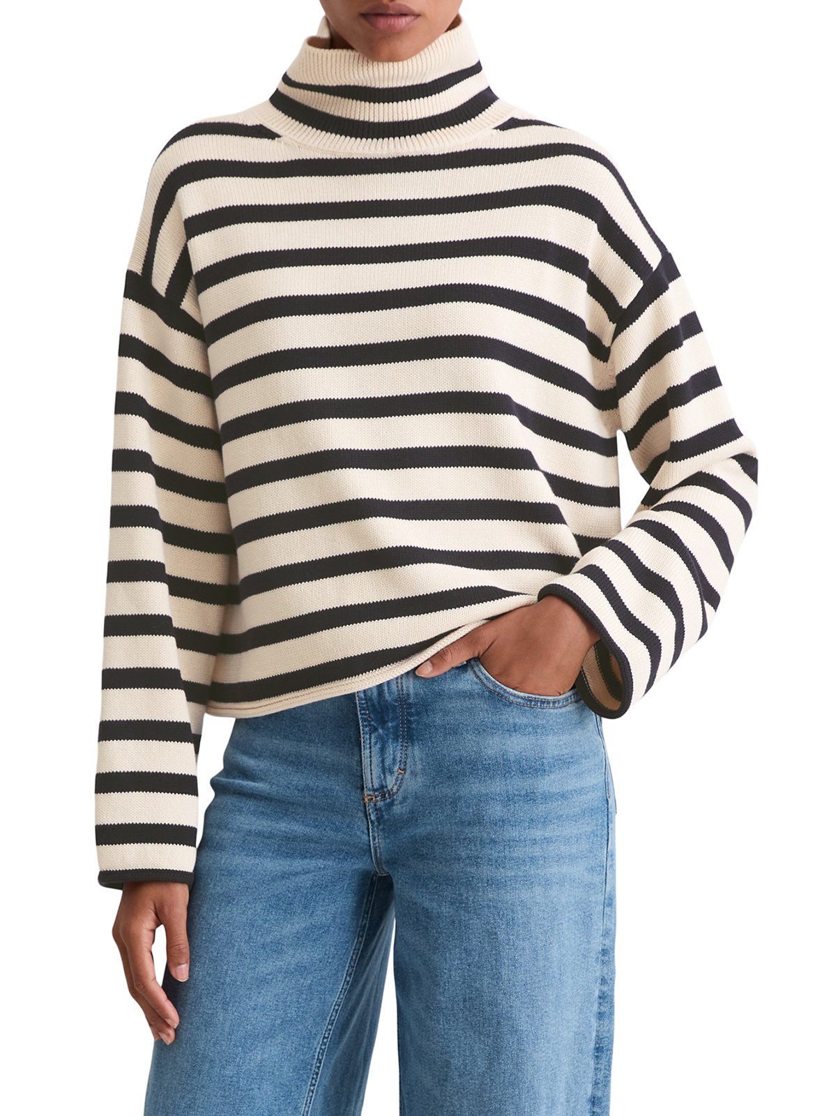 Pull col montant en coton MARC O'POLO Beige