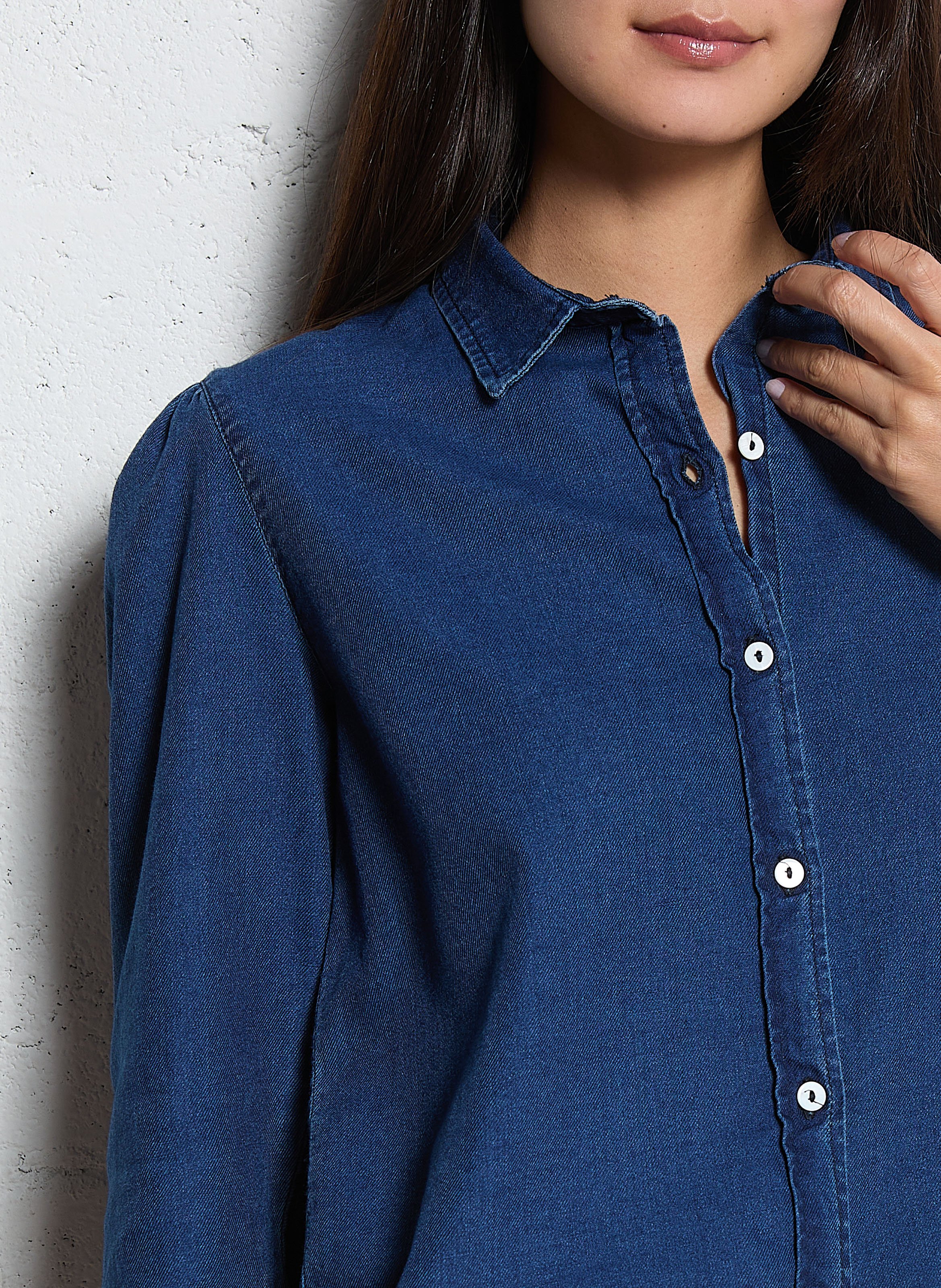 Chemise col classique en coton ACQUAVERDE Bleu