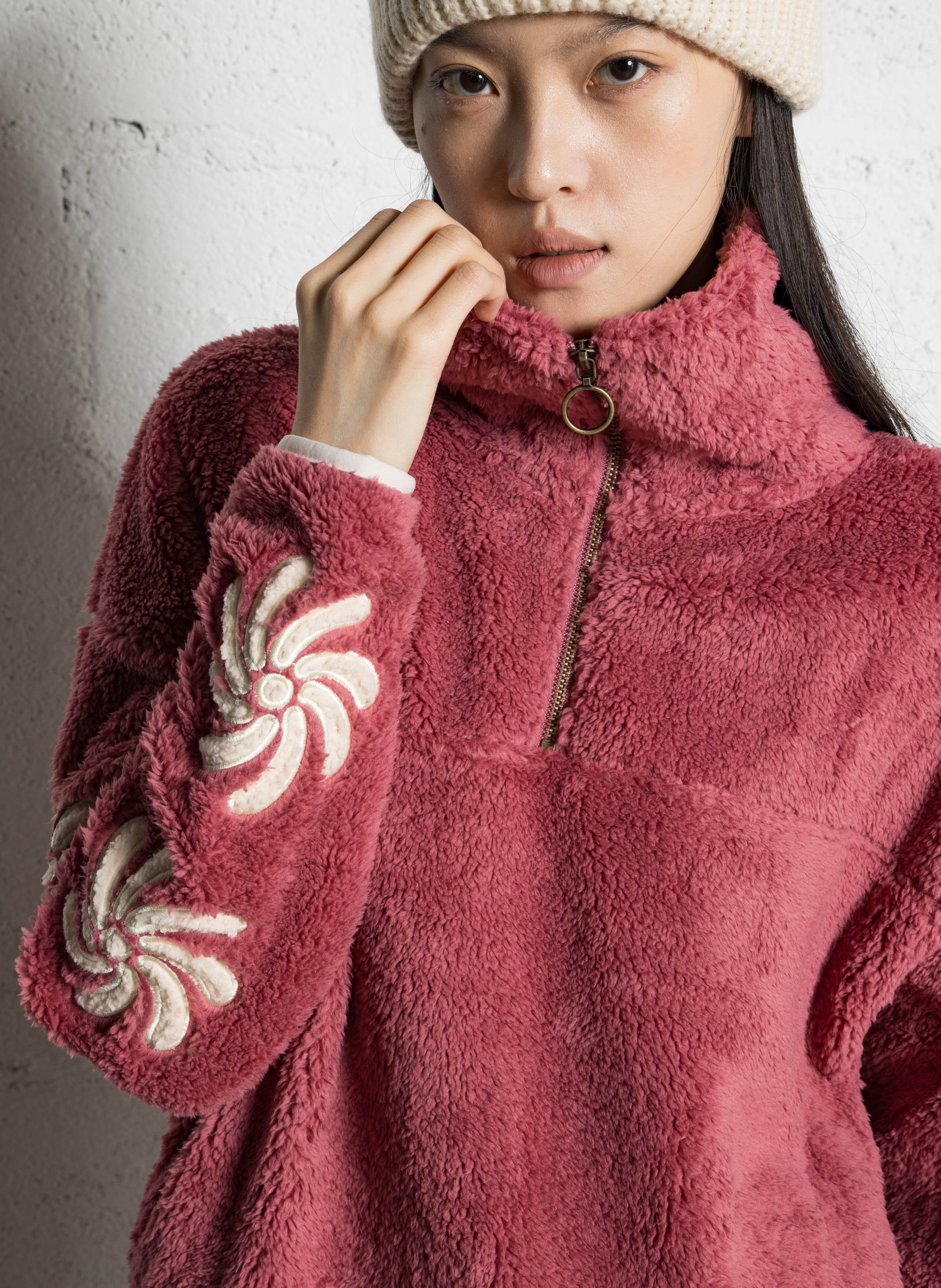 Polaire oversize col montant BILLABONG Rouge