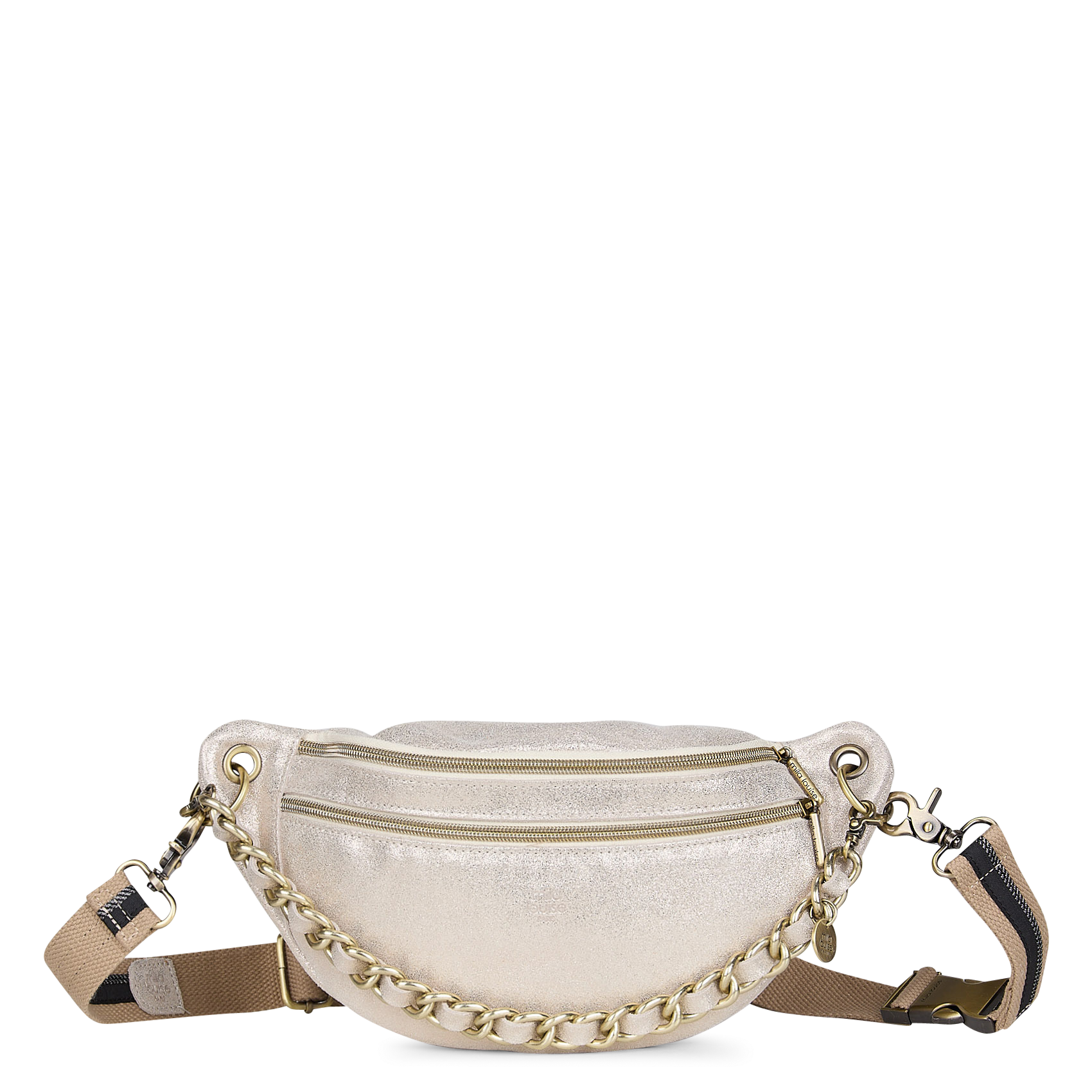 Metallic leather shoulder bag MILA LOUISE