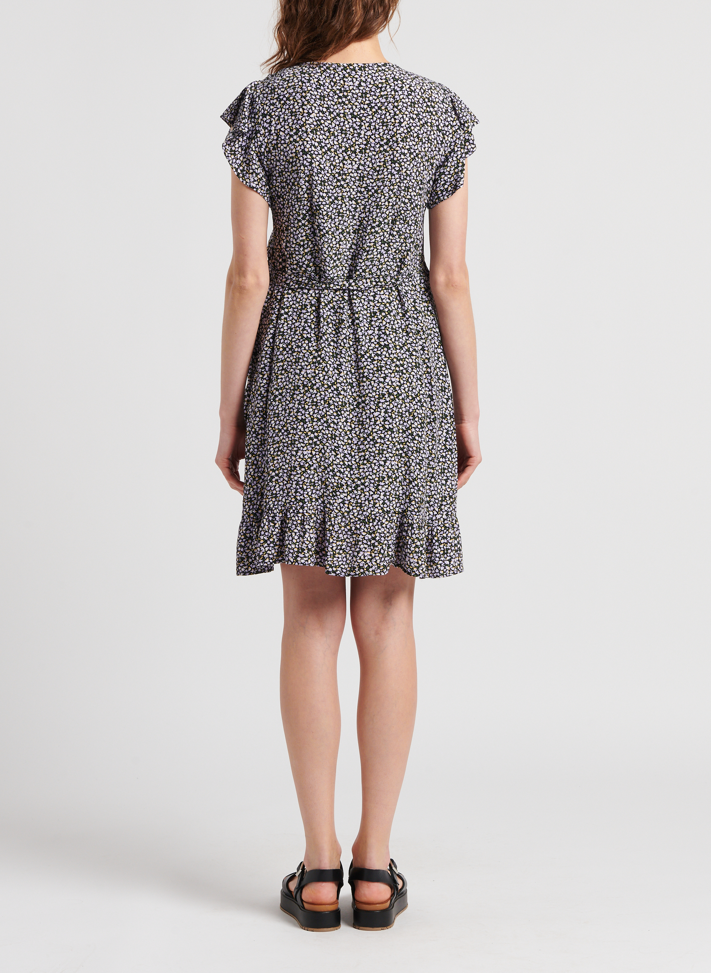 Short printed wrap dress VILA Purple