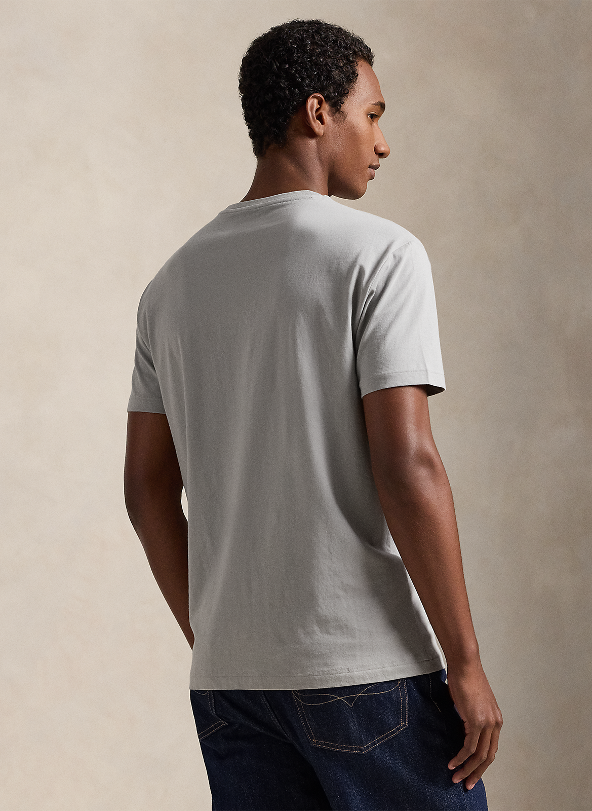 Tee-shirt col rond en coton Gris