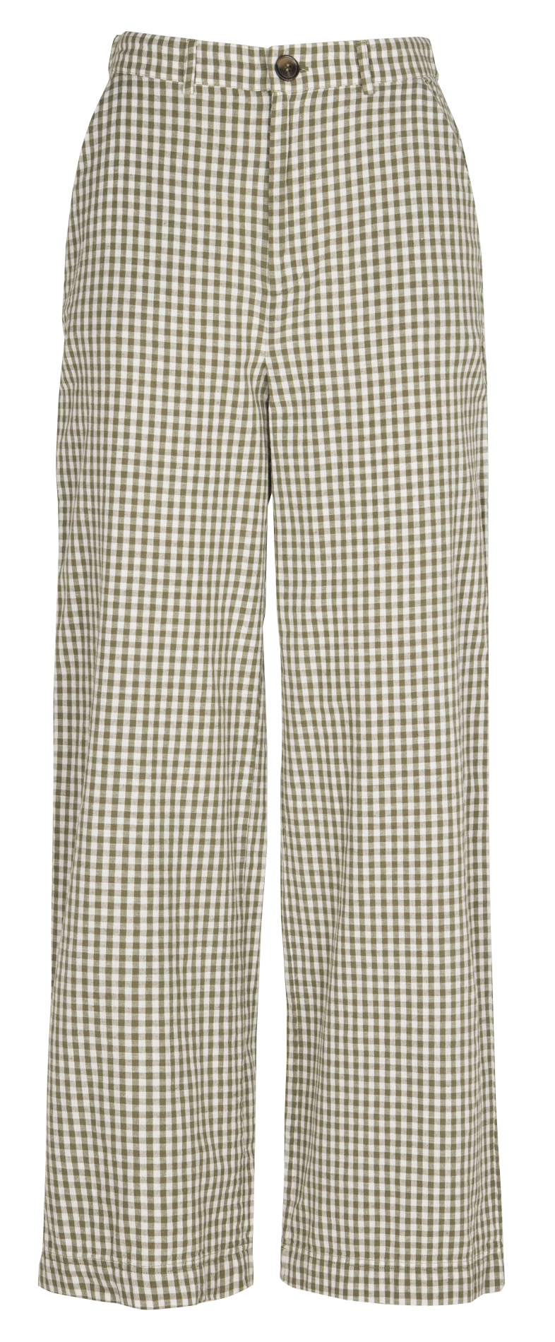 Pantalon large à carreaux de Vichy DES PETITS HAUTS Vert