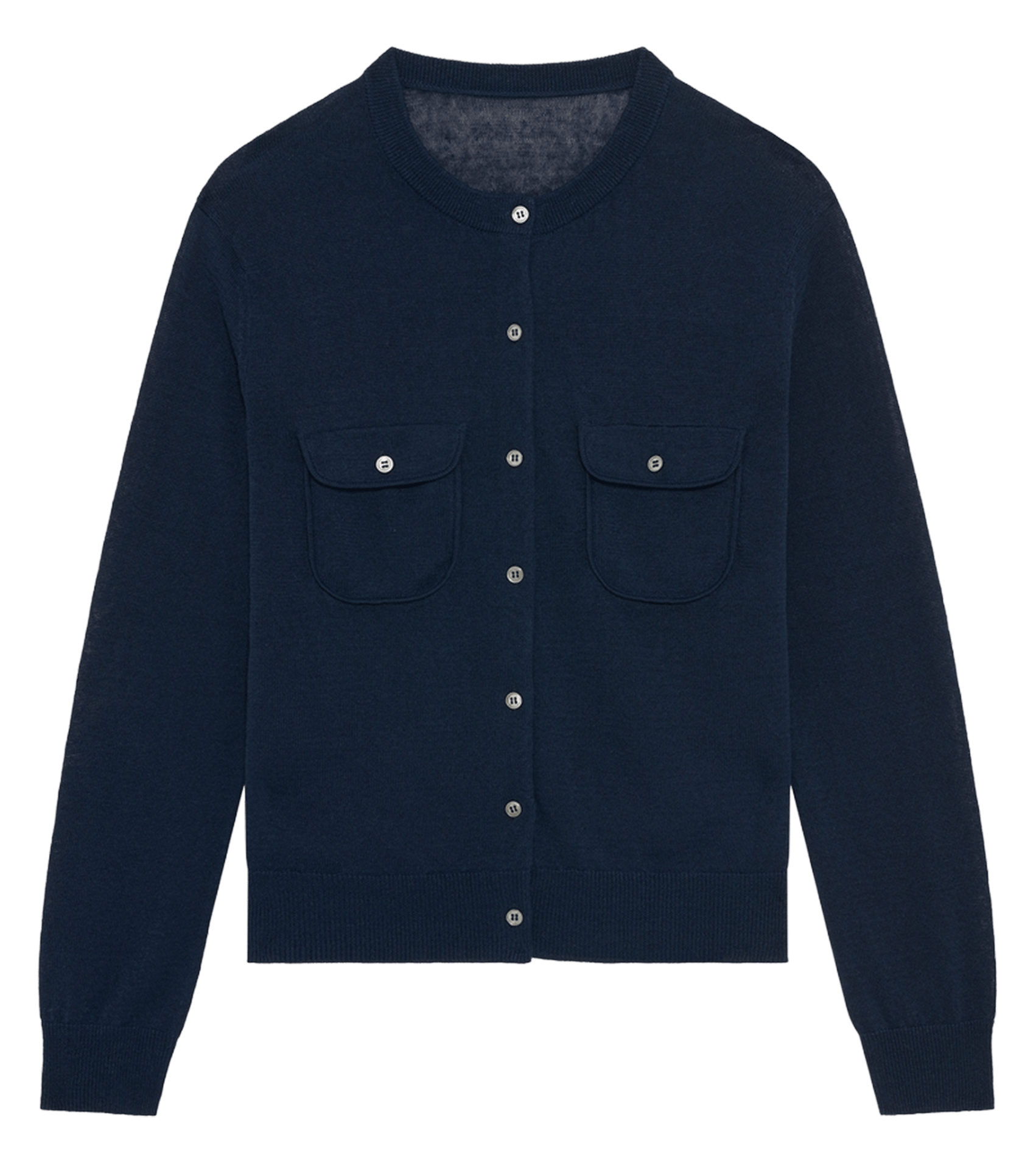 Rundhalsausschnitt aus Leinenmischung PABLO Blau