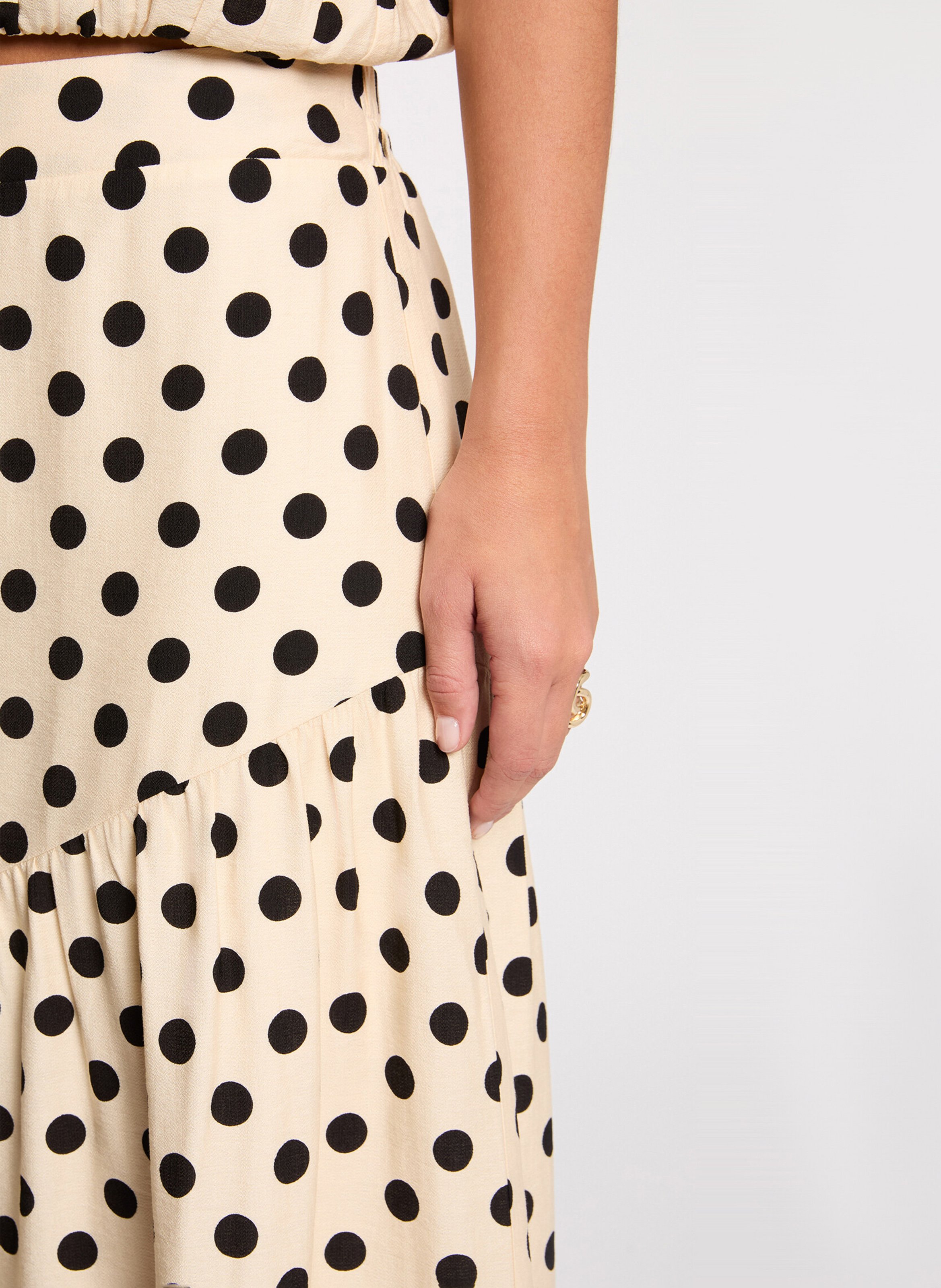 Jupe midi à pois MORGAN Multicolore