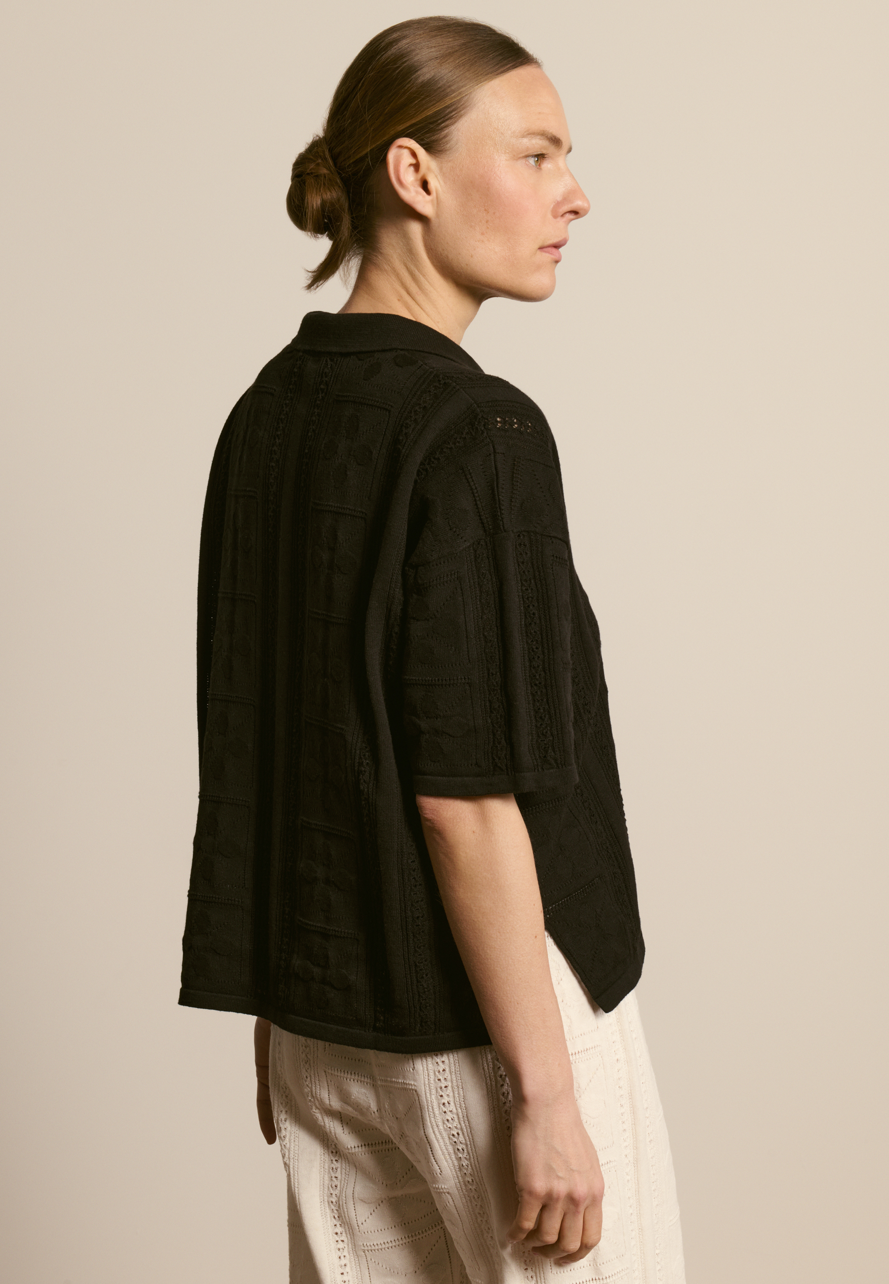 Chemise en coton ajouré MAISON MONTAGUT Noir