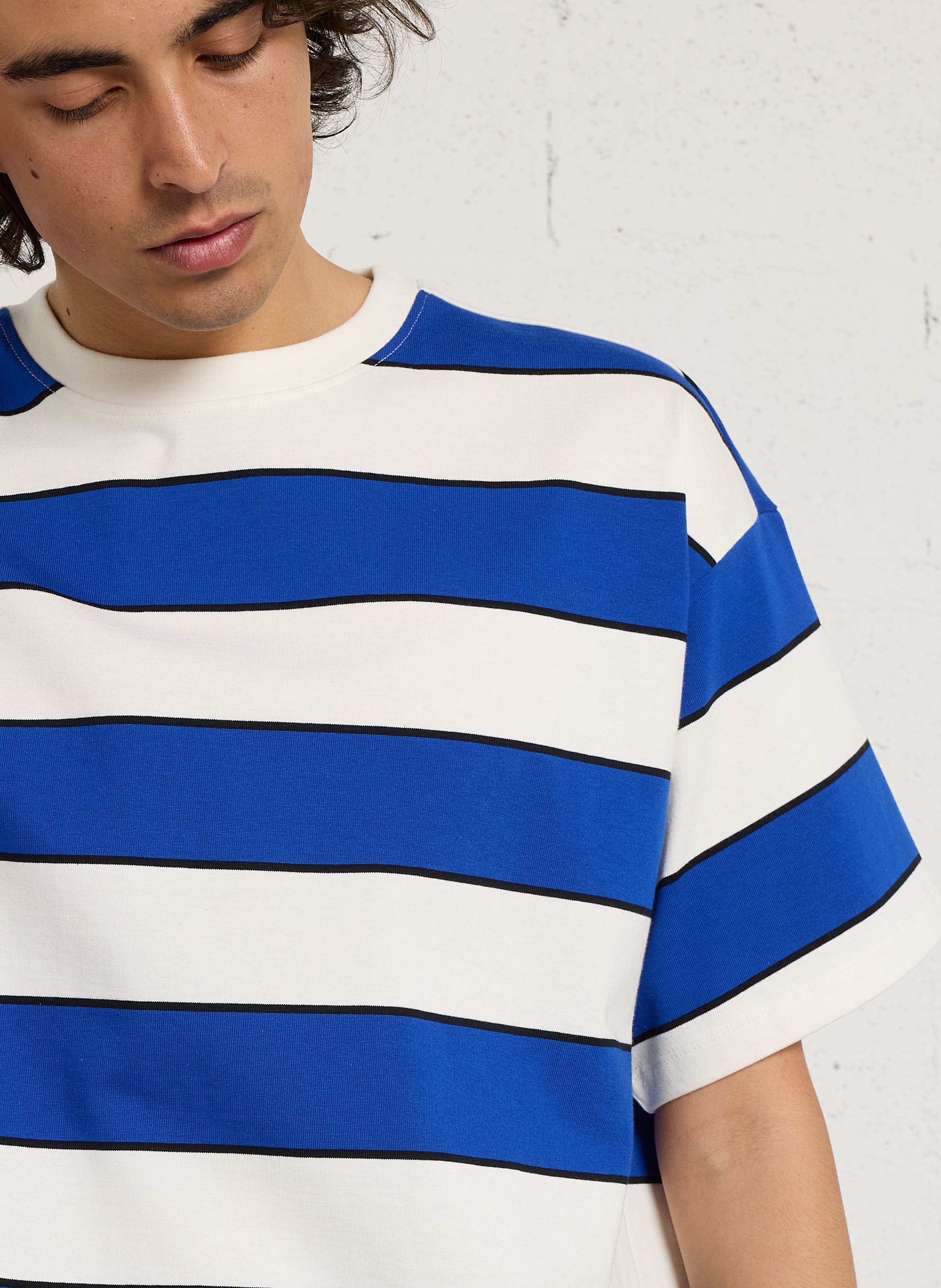 Camiseta de manga corta a rayas anchas CASUAL FRIDAY Azul