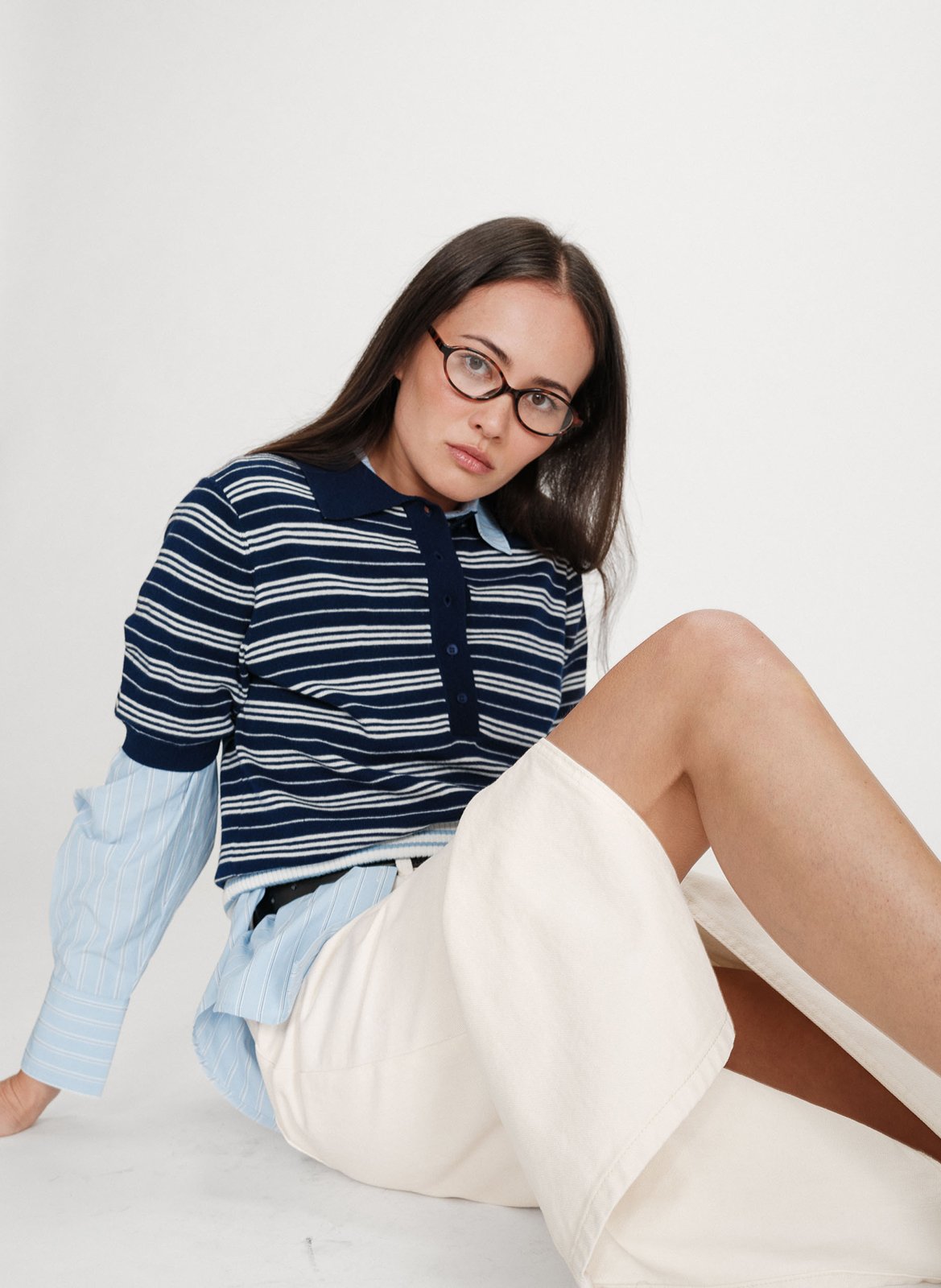 Polo à rayures GRACE ET MILA Bleu