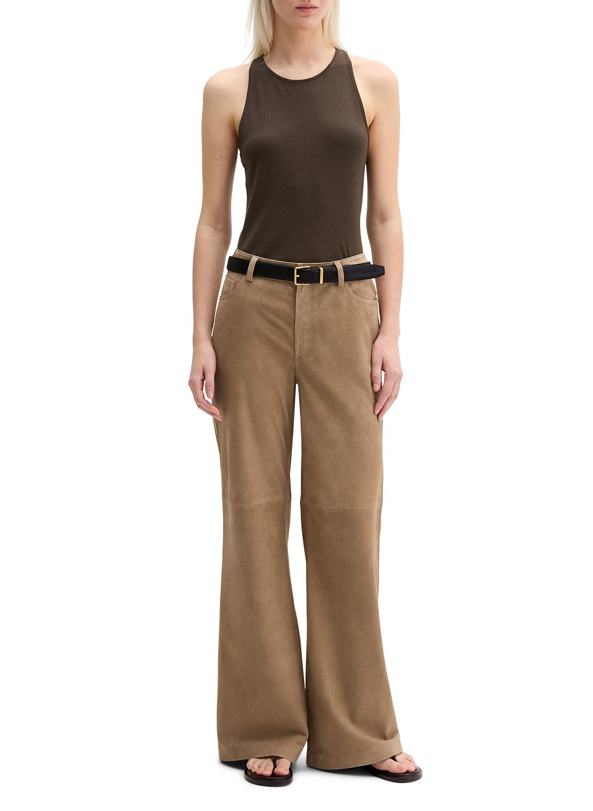 Mouwloos recht model met ronde hals in effen kleur. MARC O'POLO Bruin