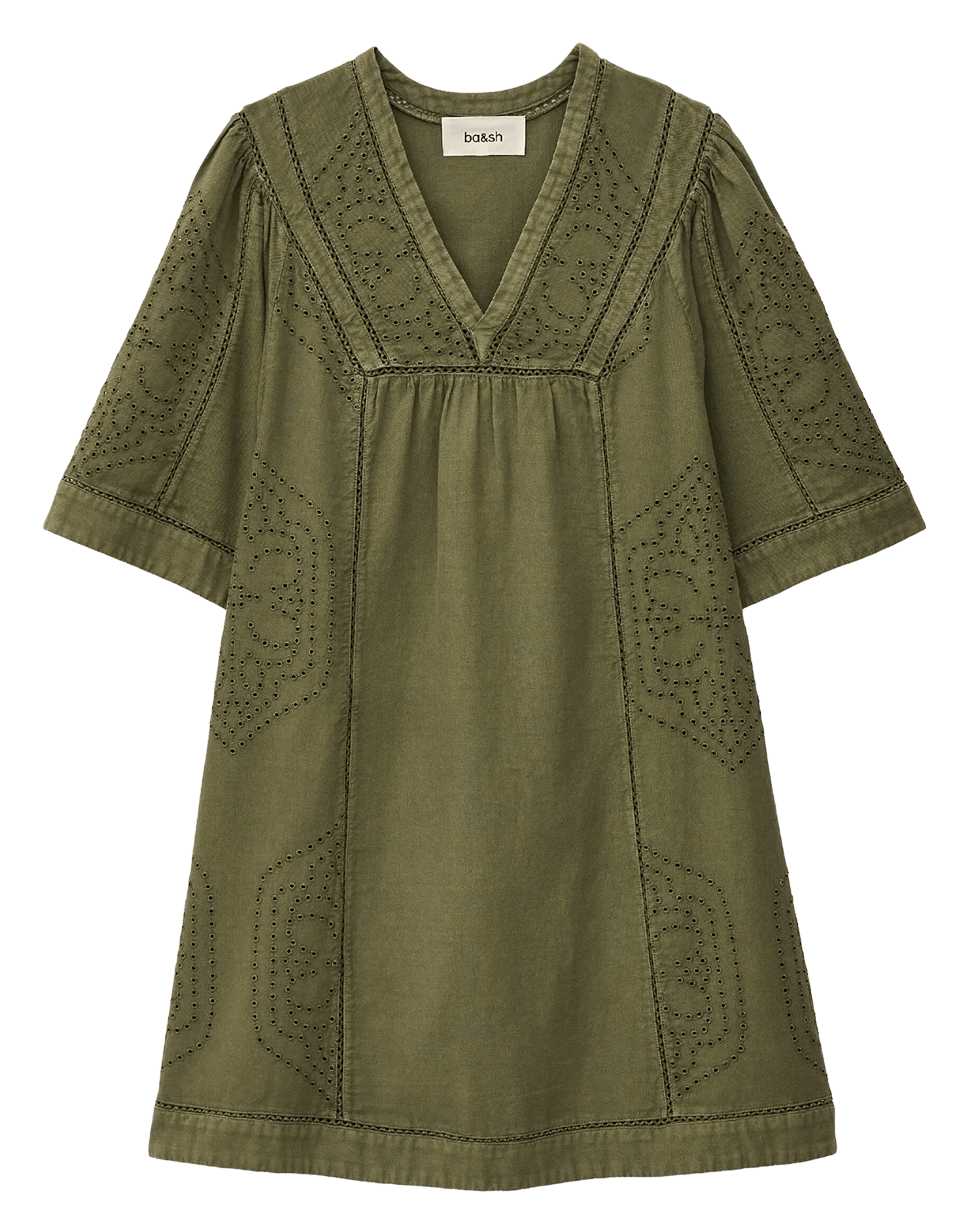 Short cotton dress BA&SH Khaki