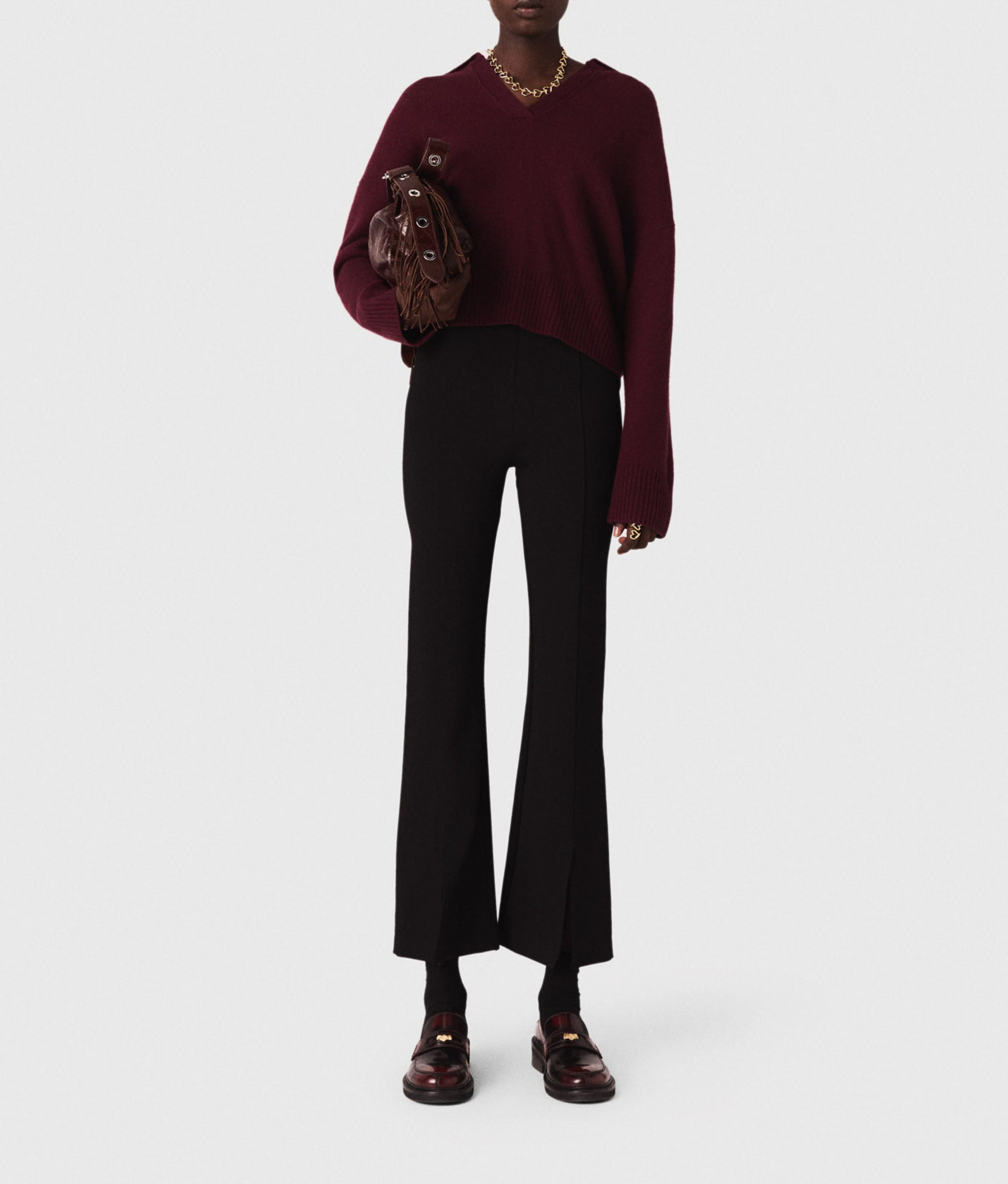 Flared split pants MAJE Black