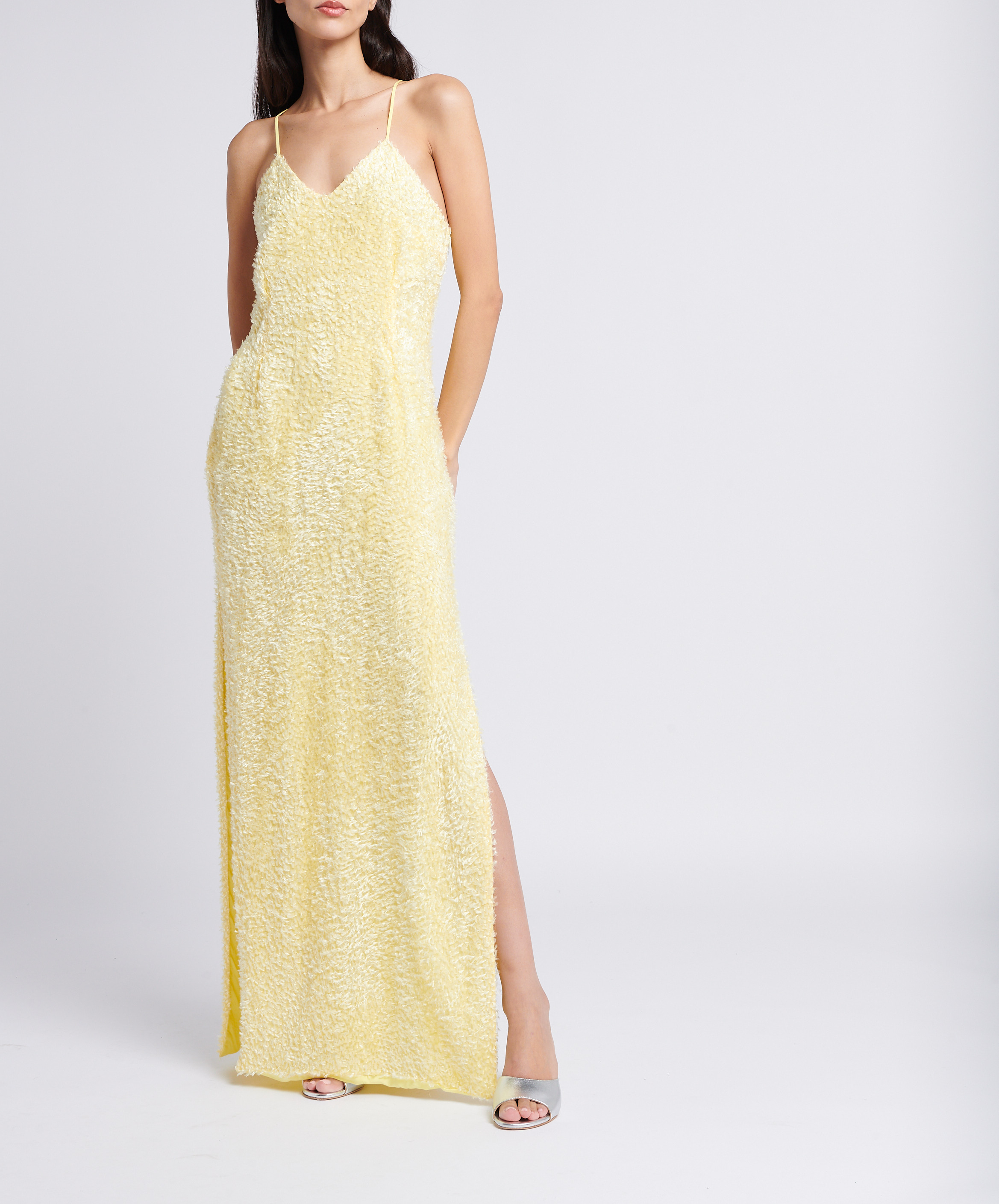 Long V-neck dress MARGAUX LONNBERG Yellow