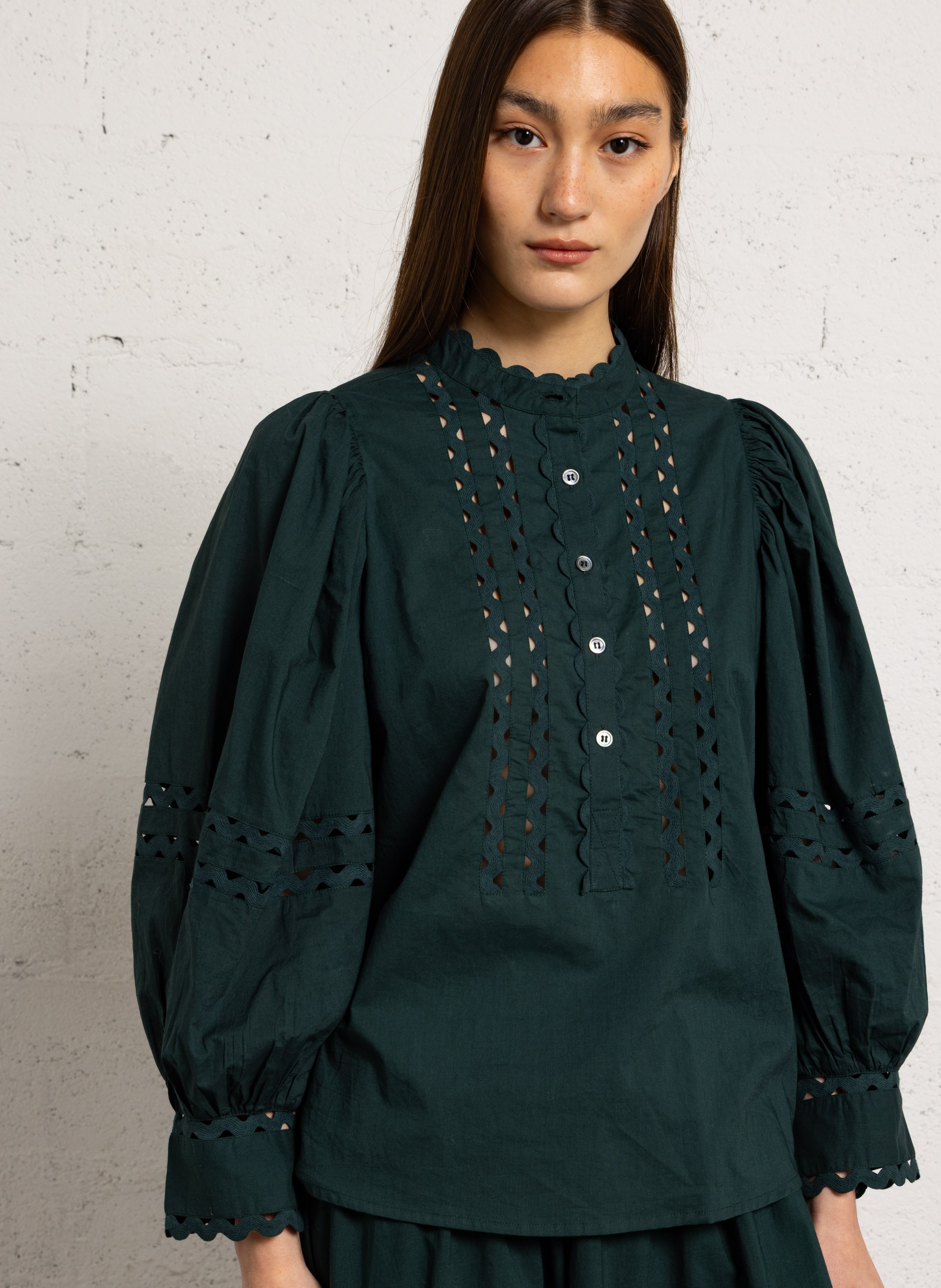 Top évasé en coton ANTIK BATIK Vert