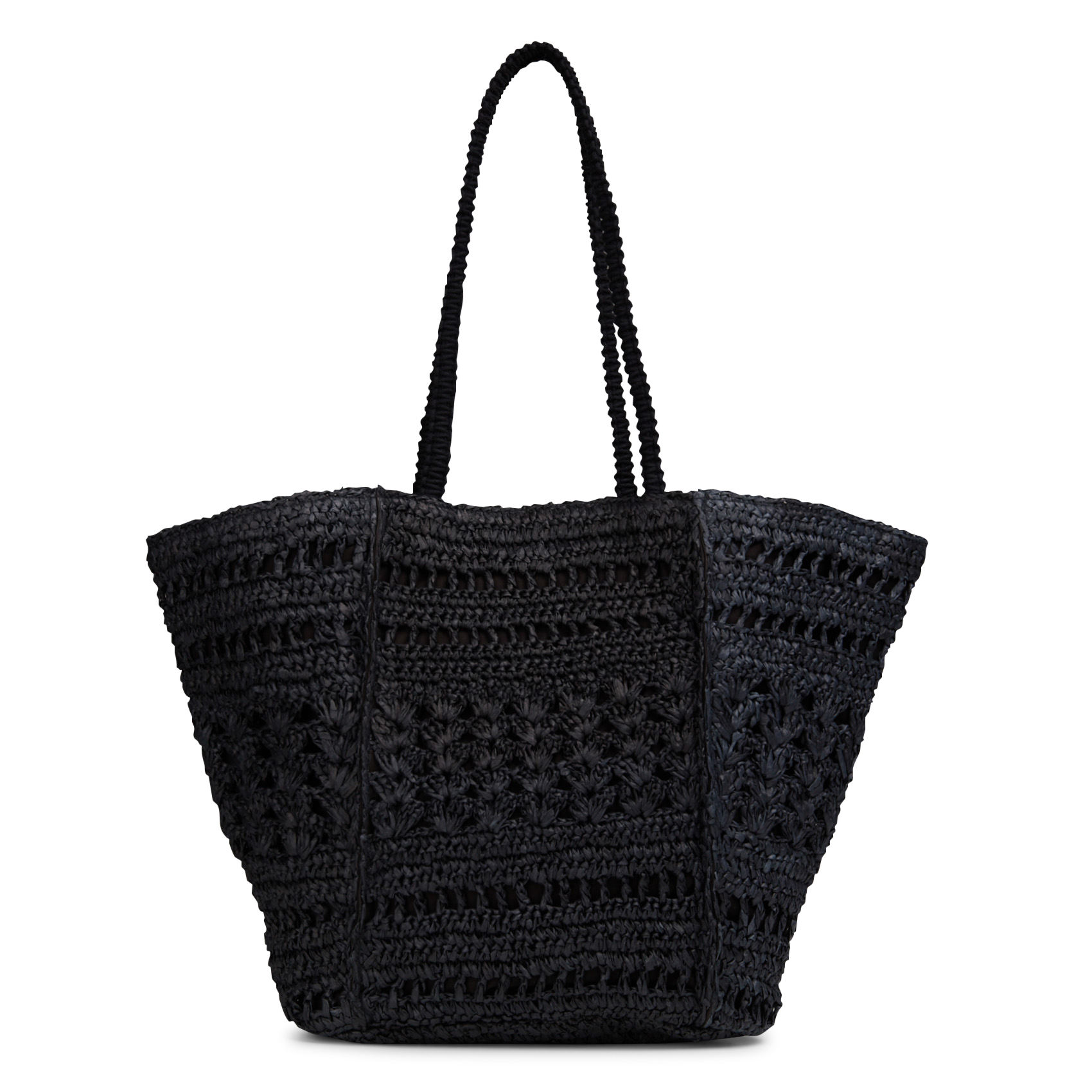 Sac cabas en raphia LA FEE MARABOUTEE Noir