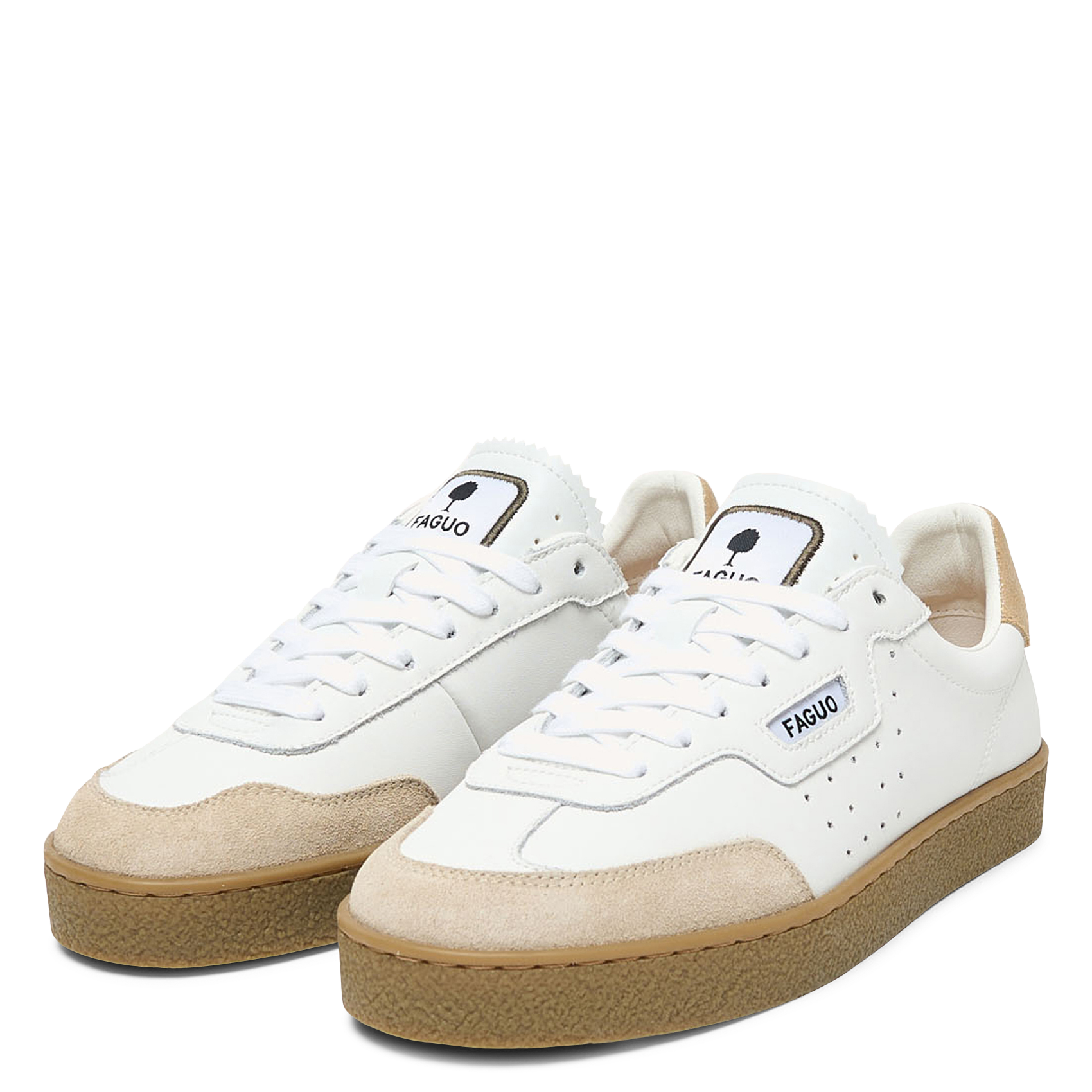 Baskets basses en cuir FAGUO Blanc