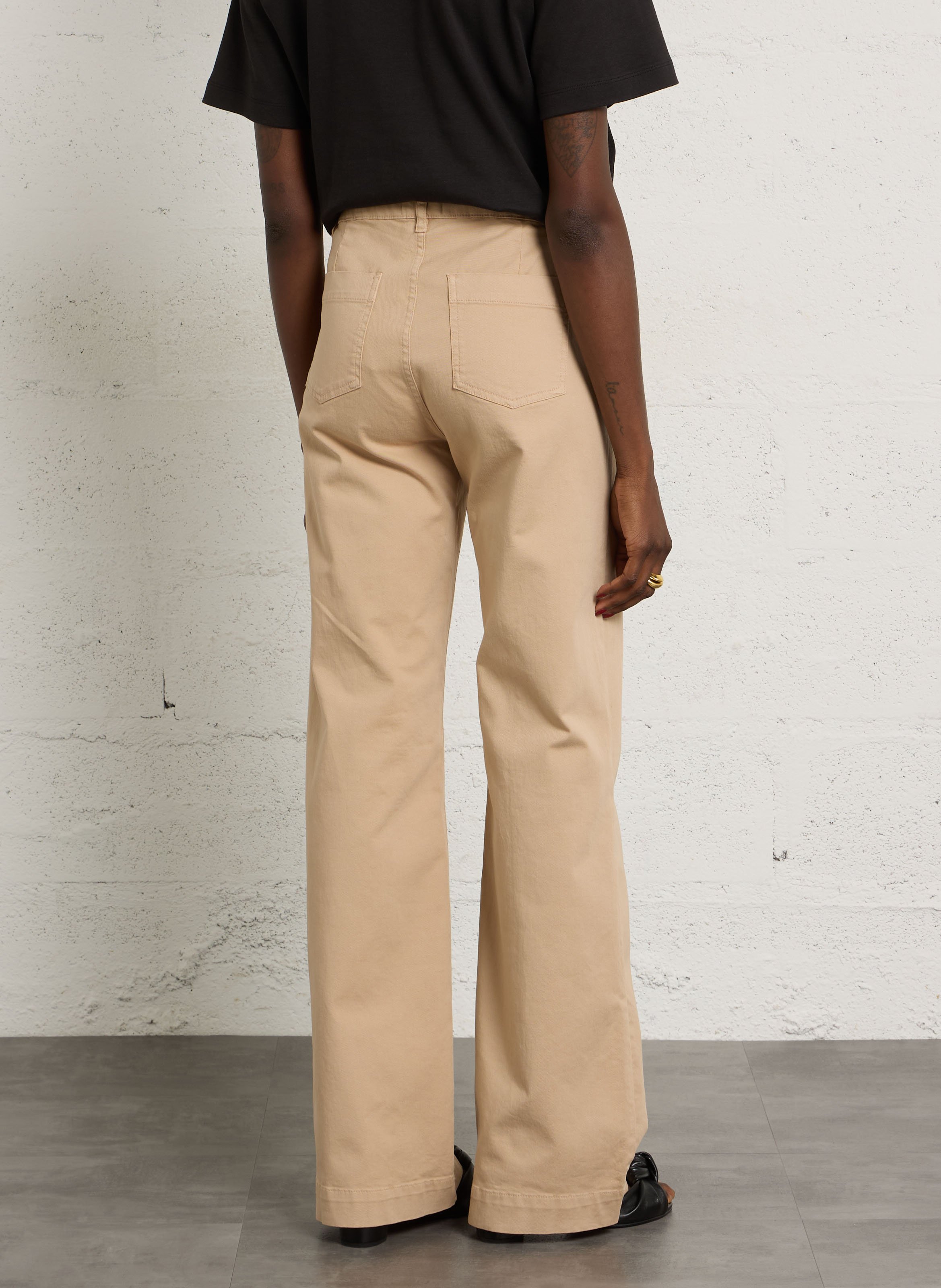Jean large en coton MAISON 123 Beige