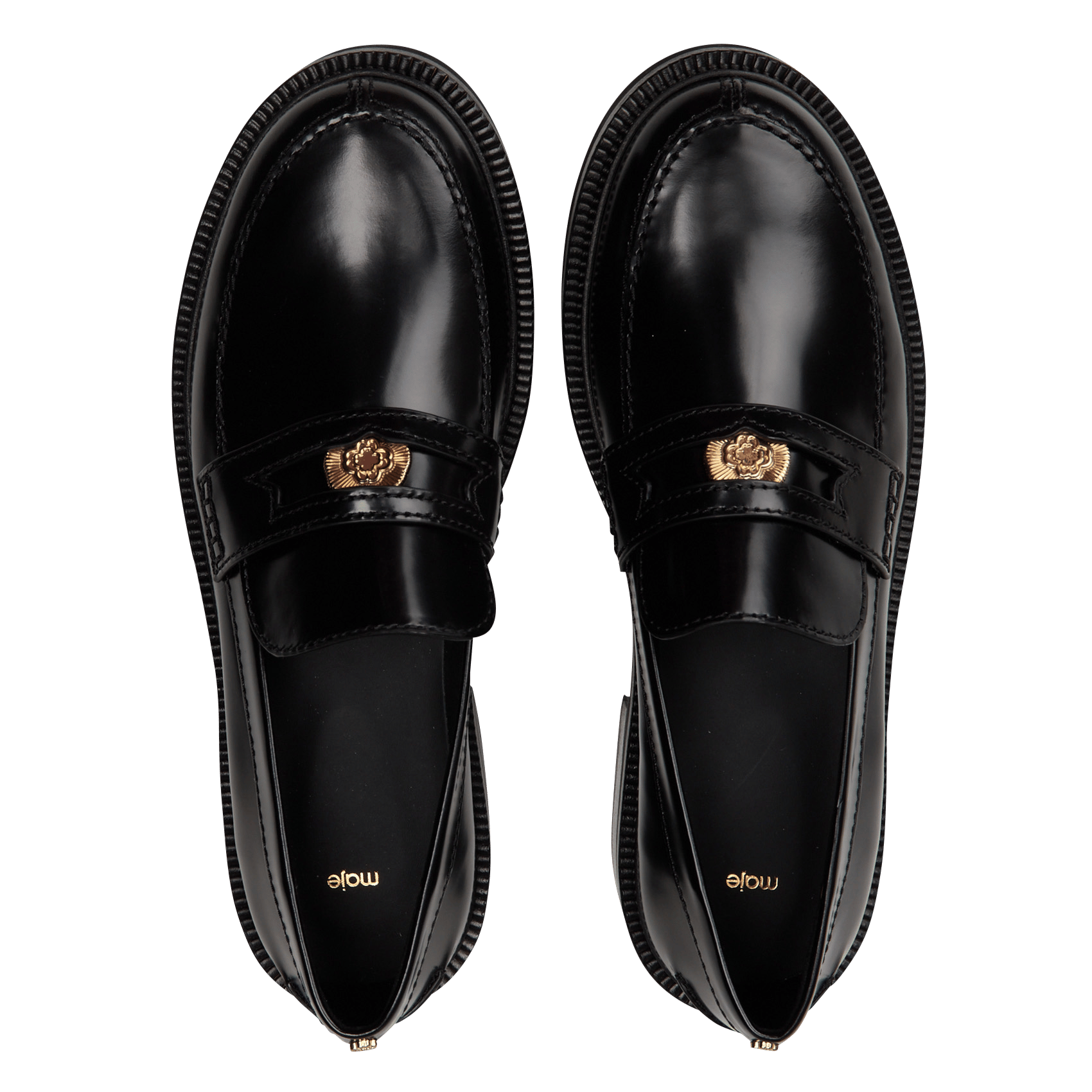 Leren loafers MAJE Zwart