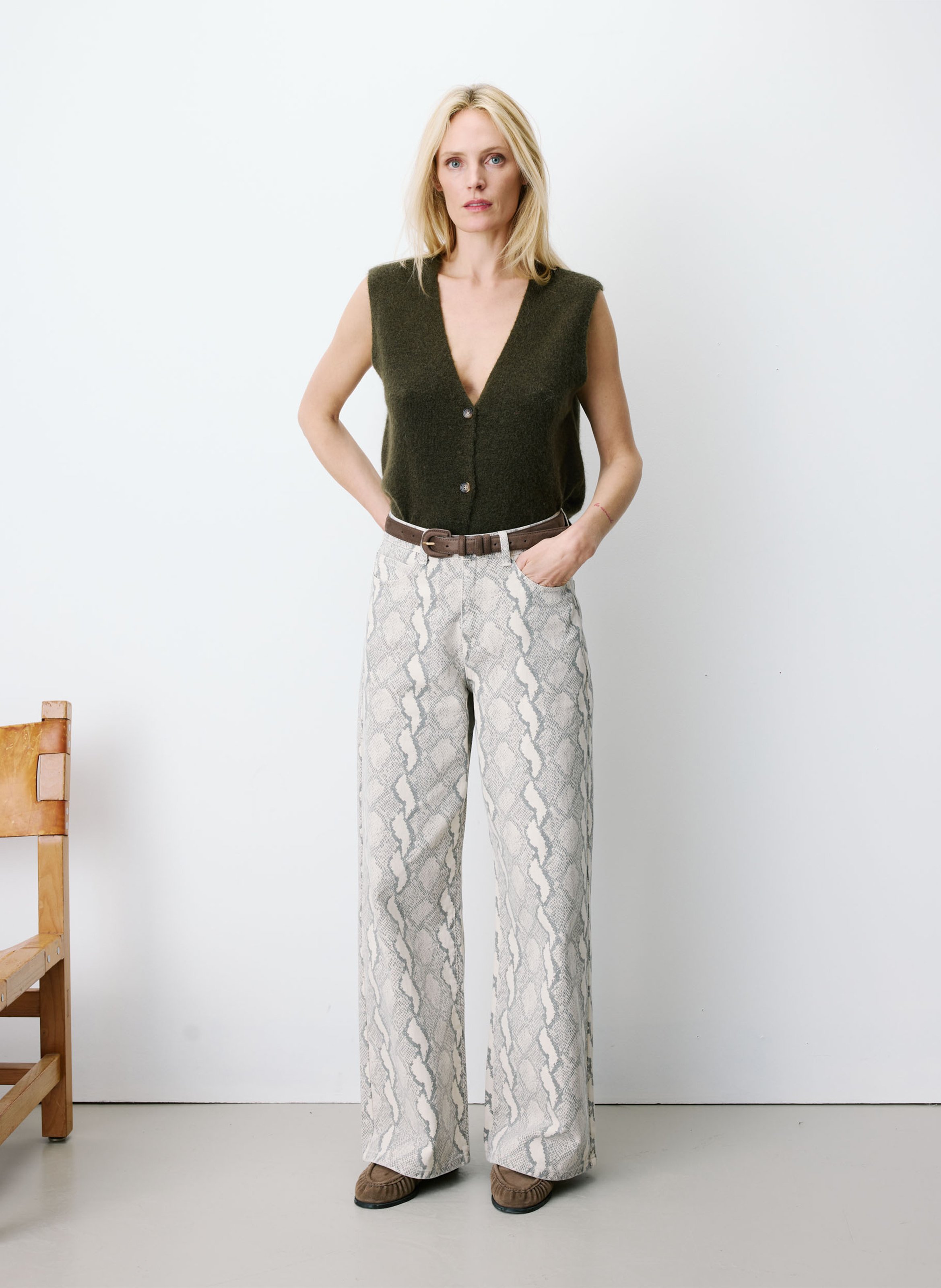Wijde, katoenen jeans met print GRACE ET MILA Veelkleurig