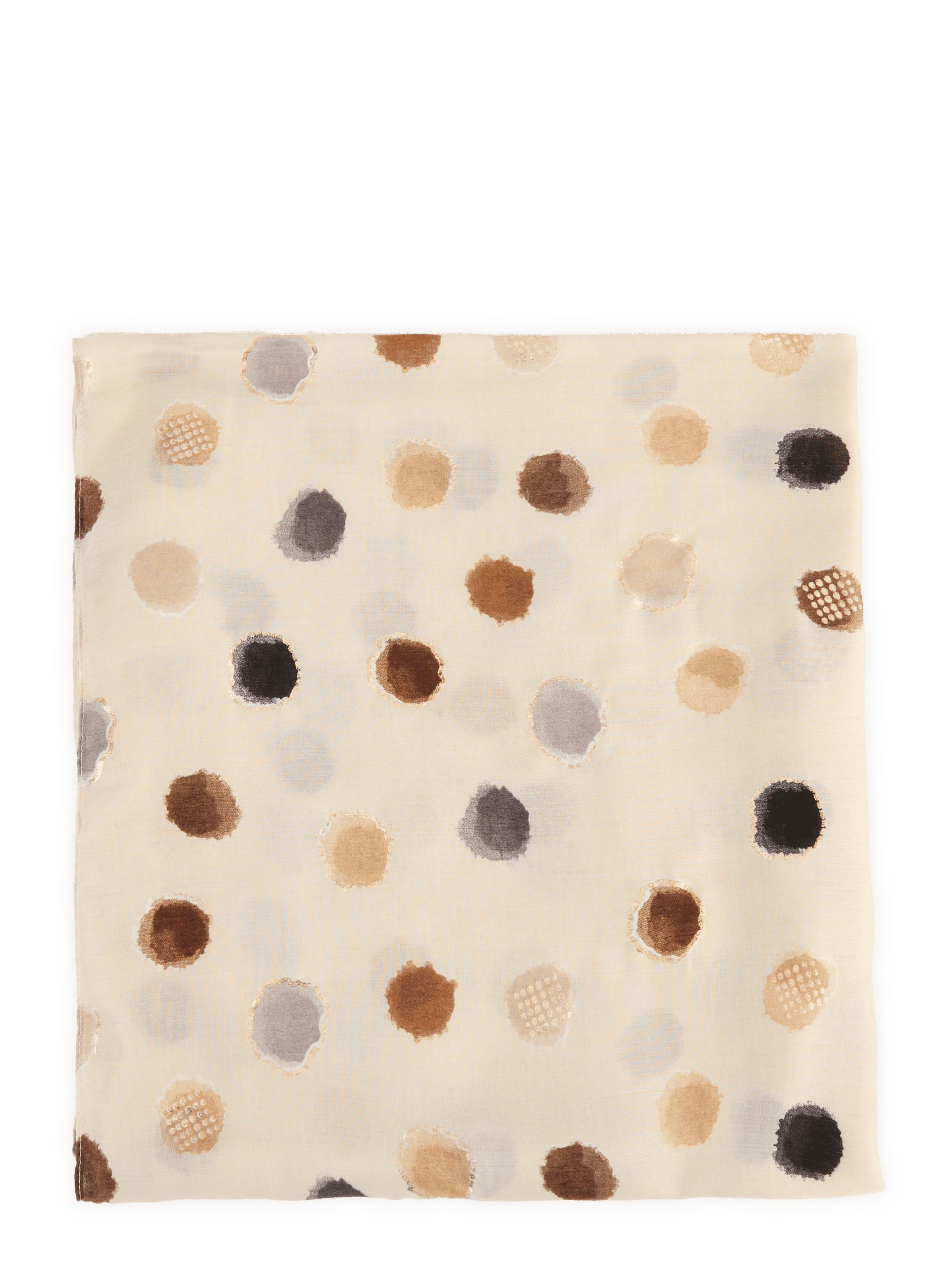 Patterned scarf with fringes AU PRINTEMPS PARIS Beige