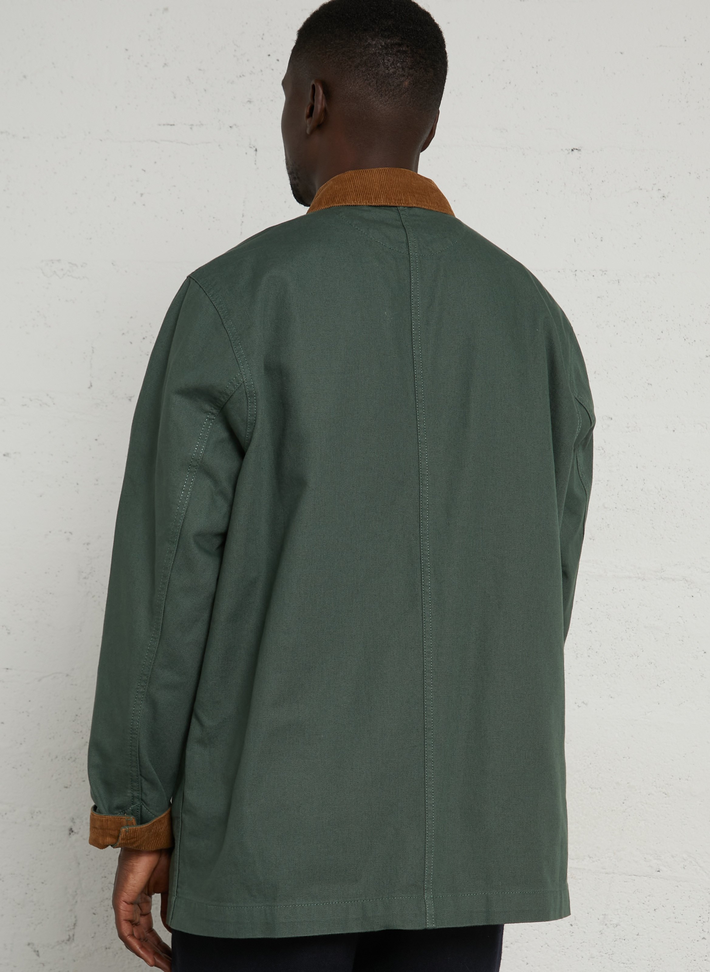Veste droite col classique en coton bio PATAGONIA Vert