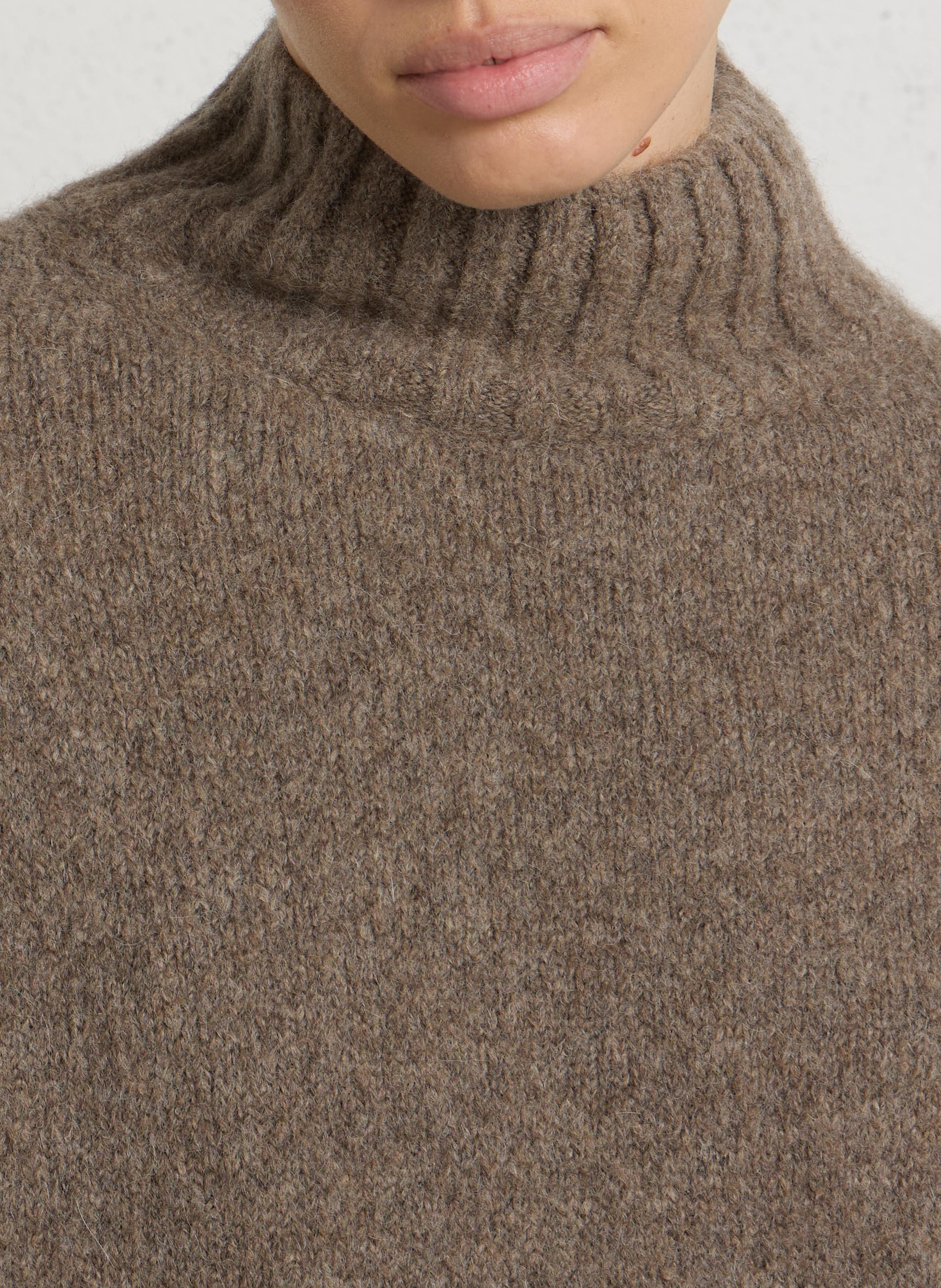High-neck sweater in blended yak and alpaca JC SOPHIE Beige