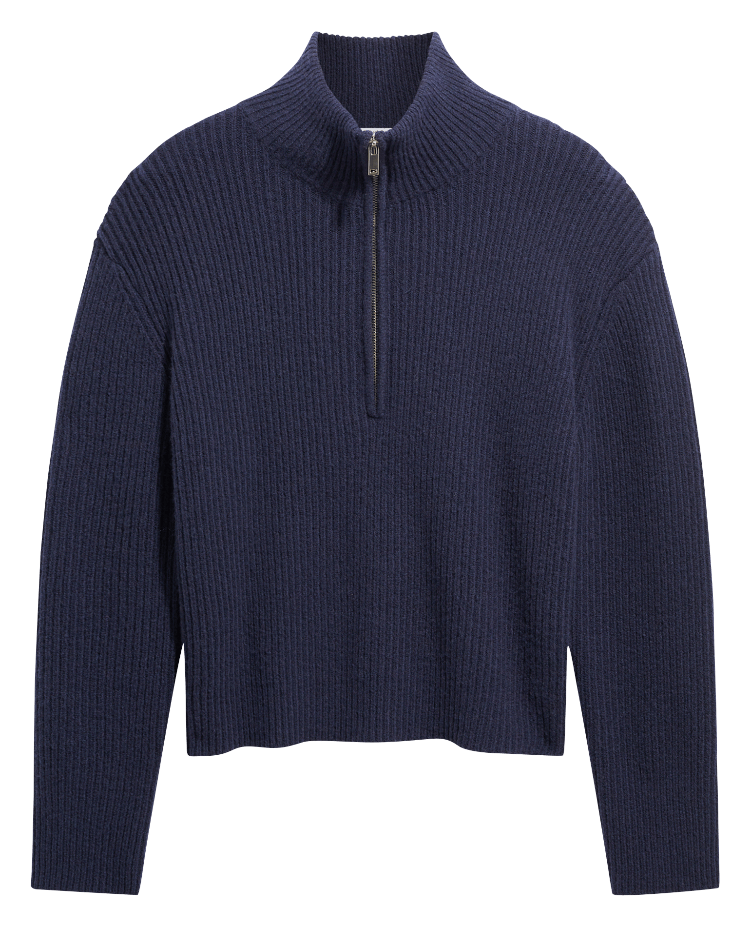 Pull droit col camionneur côtelé en laine mélangée GERARD DAREL Argent