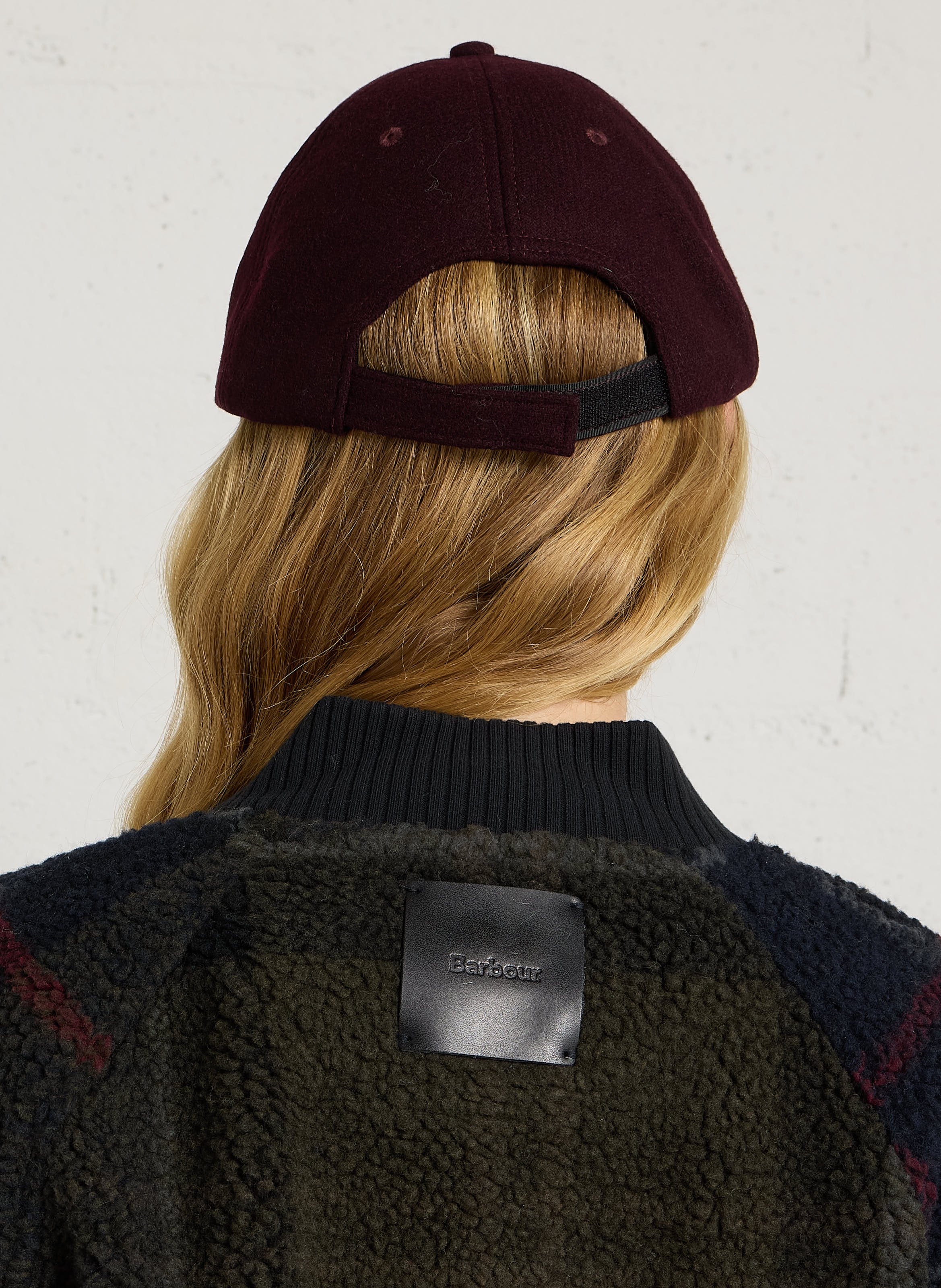 Fluffy checkered straight jacket BARBOUR Green
