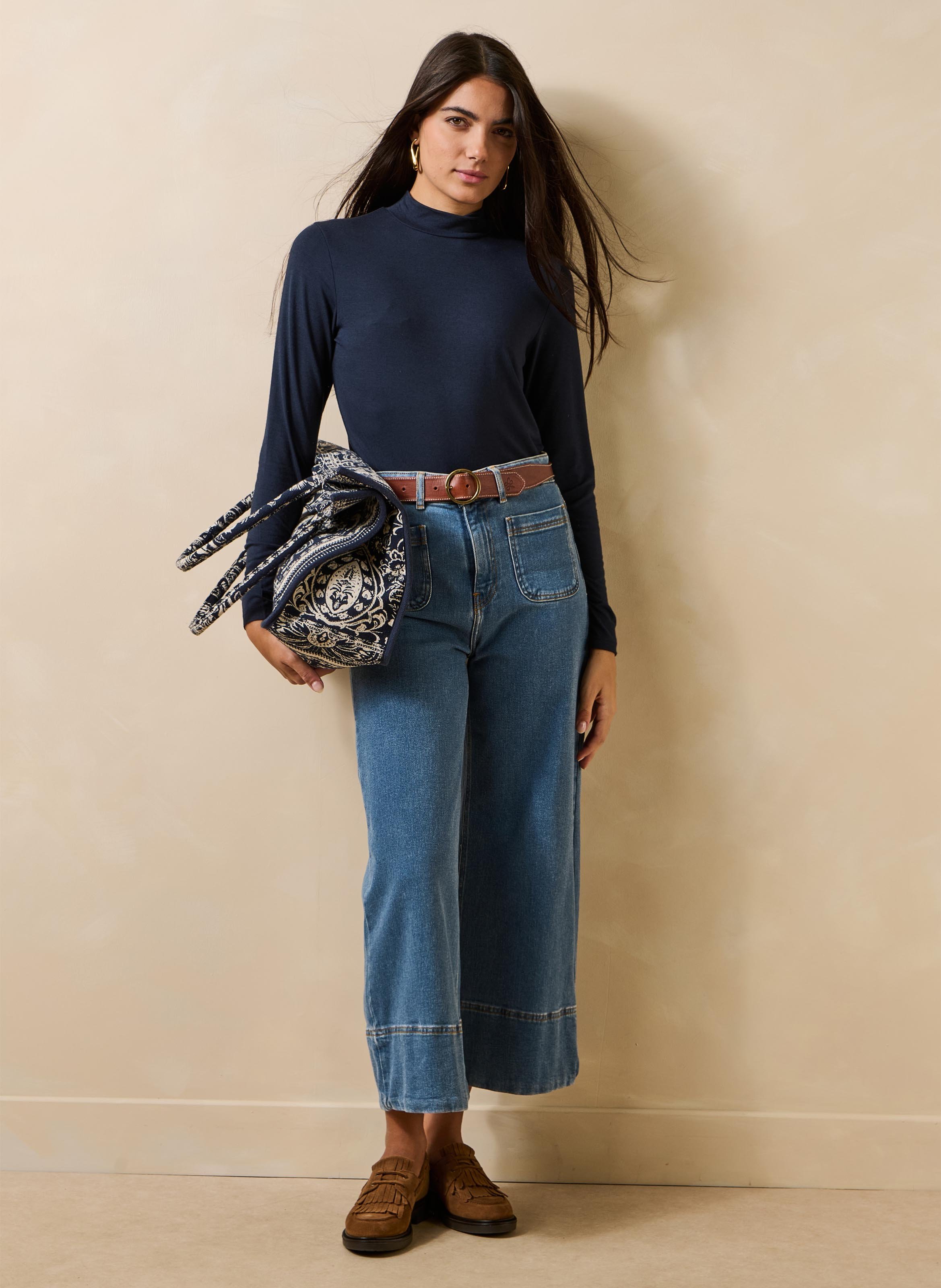 Top manches longues uni LA FEE MARABOUTEE Bleu