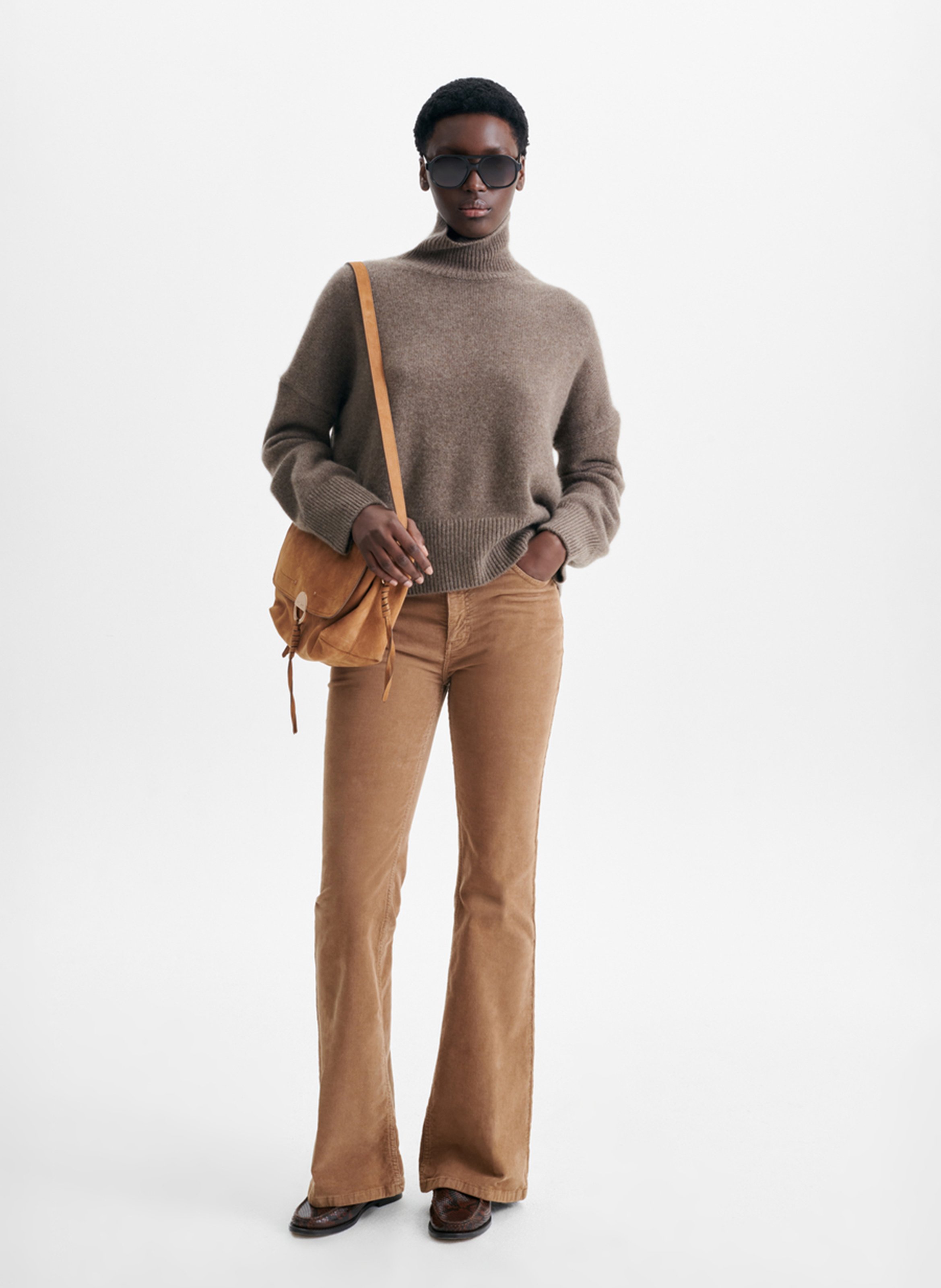 Loose-fit high-neck cashmere sweater | Beige VANESSA BRUNO Women