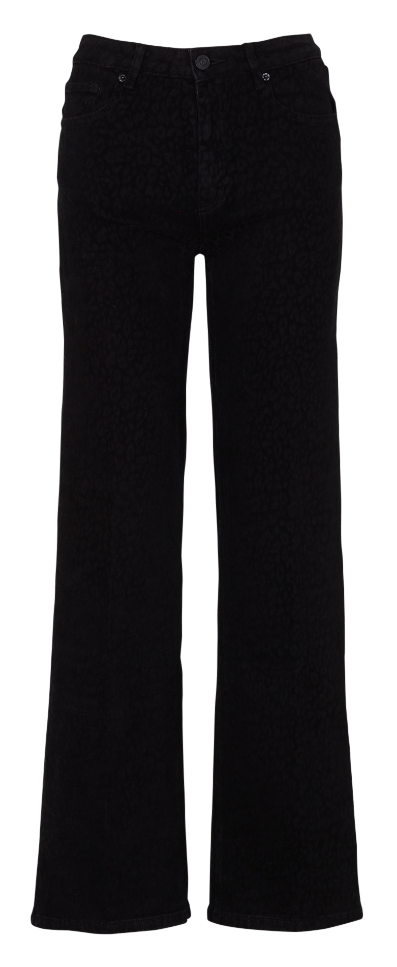 Gerade geschnittene Jeans mit Animal-Print aus Baumwollmischung KOOKAI Schwarz