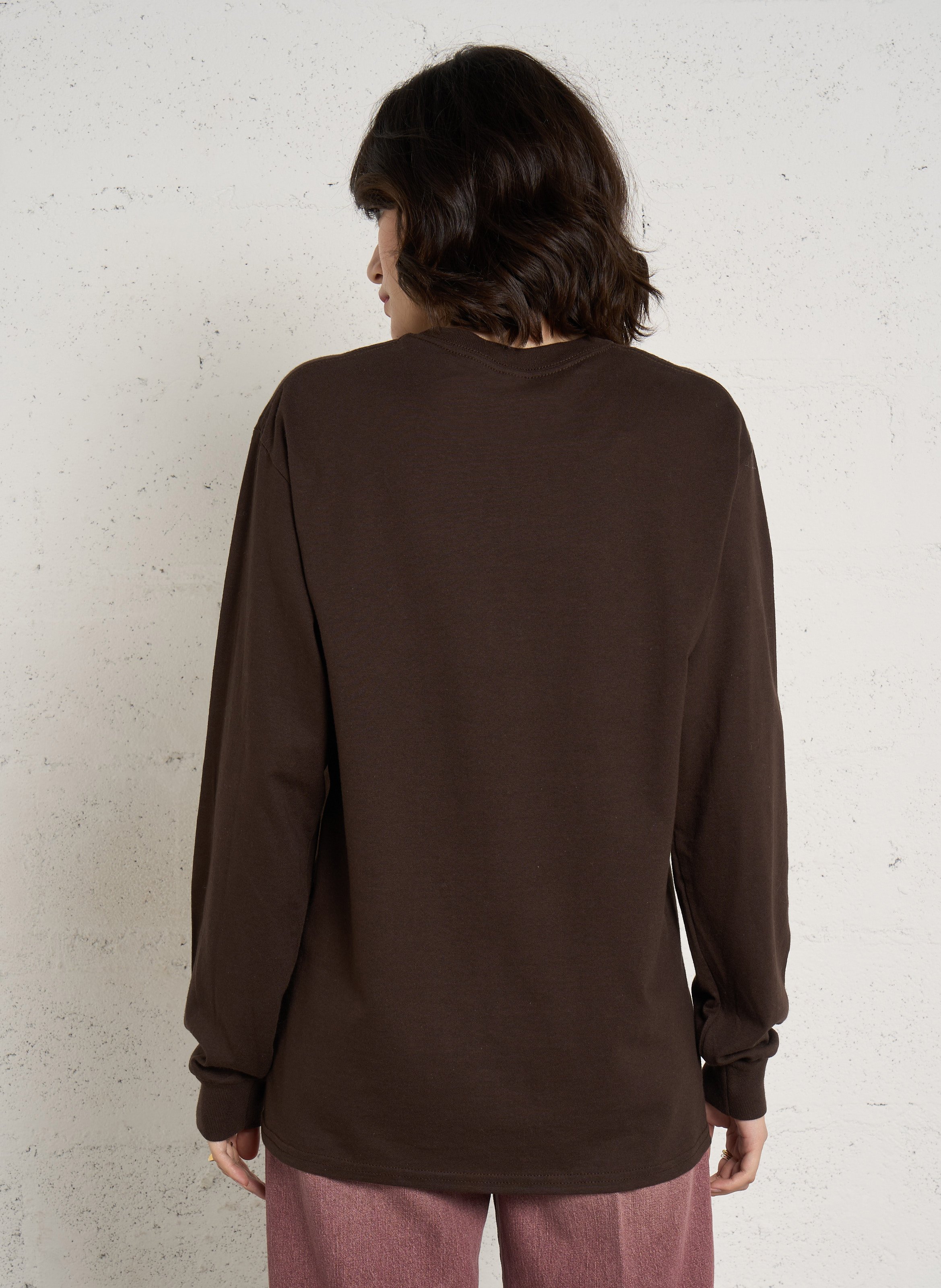 Tee-shirt droit sérigraphié en coton NEWTONE Marron