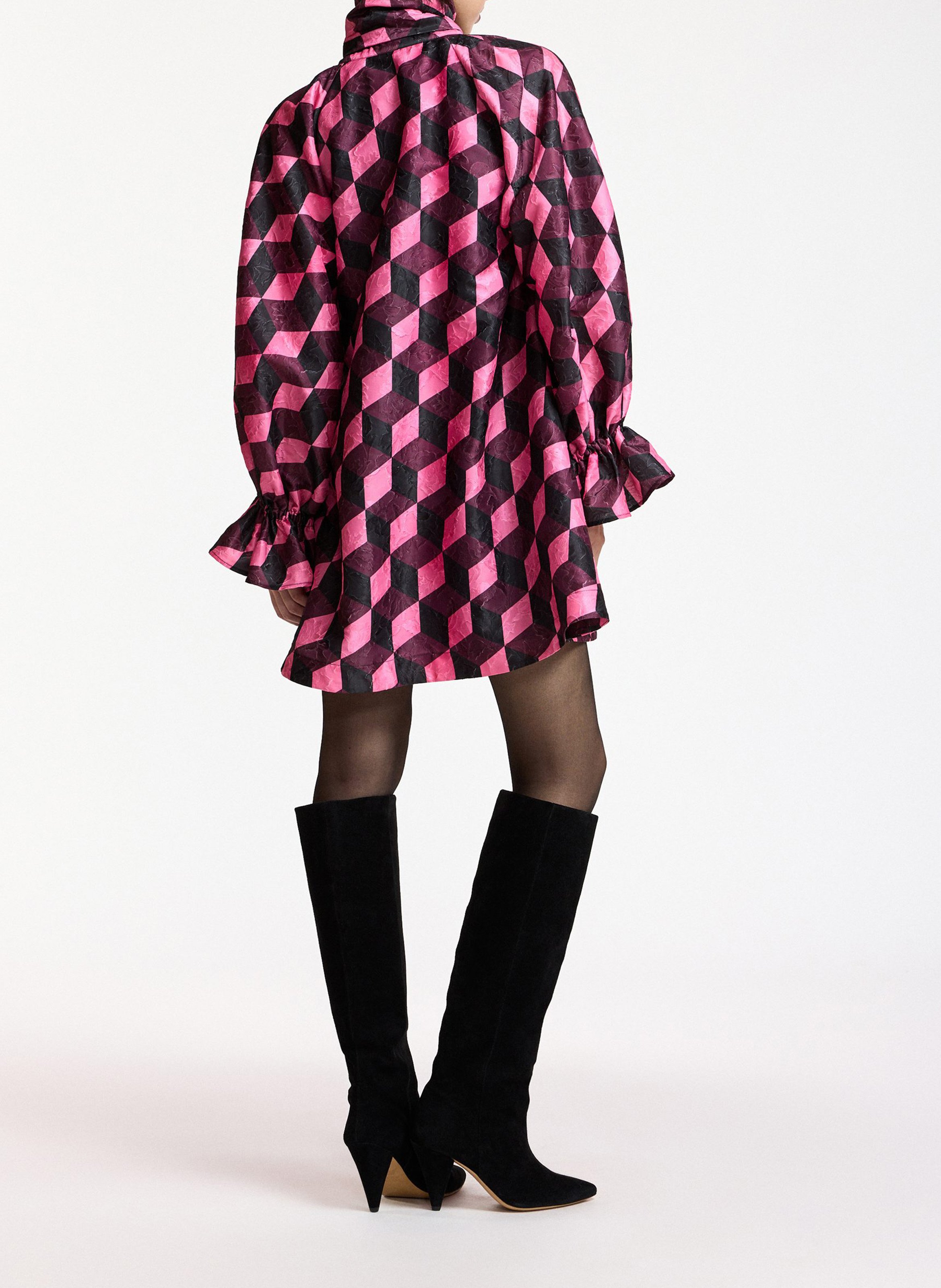 Robe courte large imprimée ESSENTIEL ANTWERP Rose