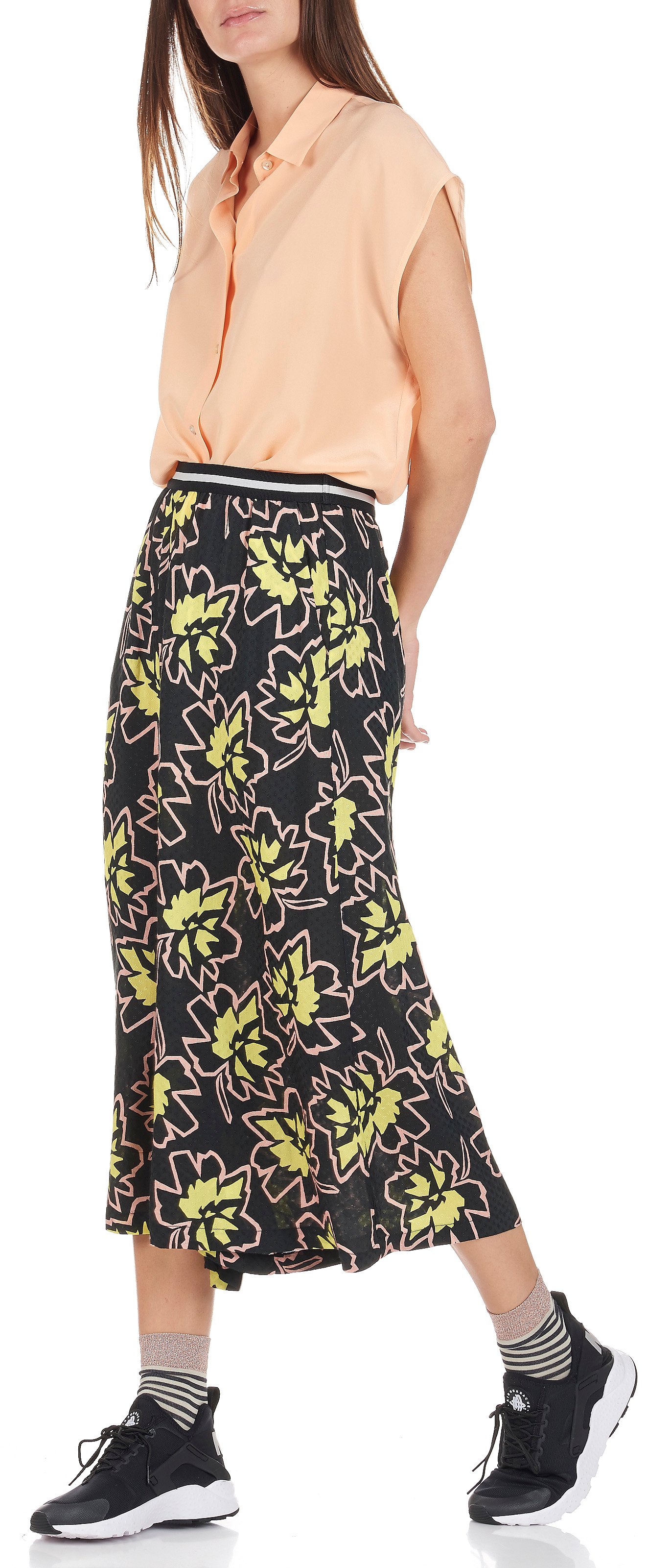 Printed midi culottes ATTIC AND BARN Black