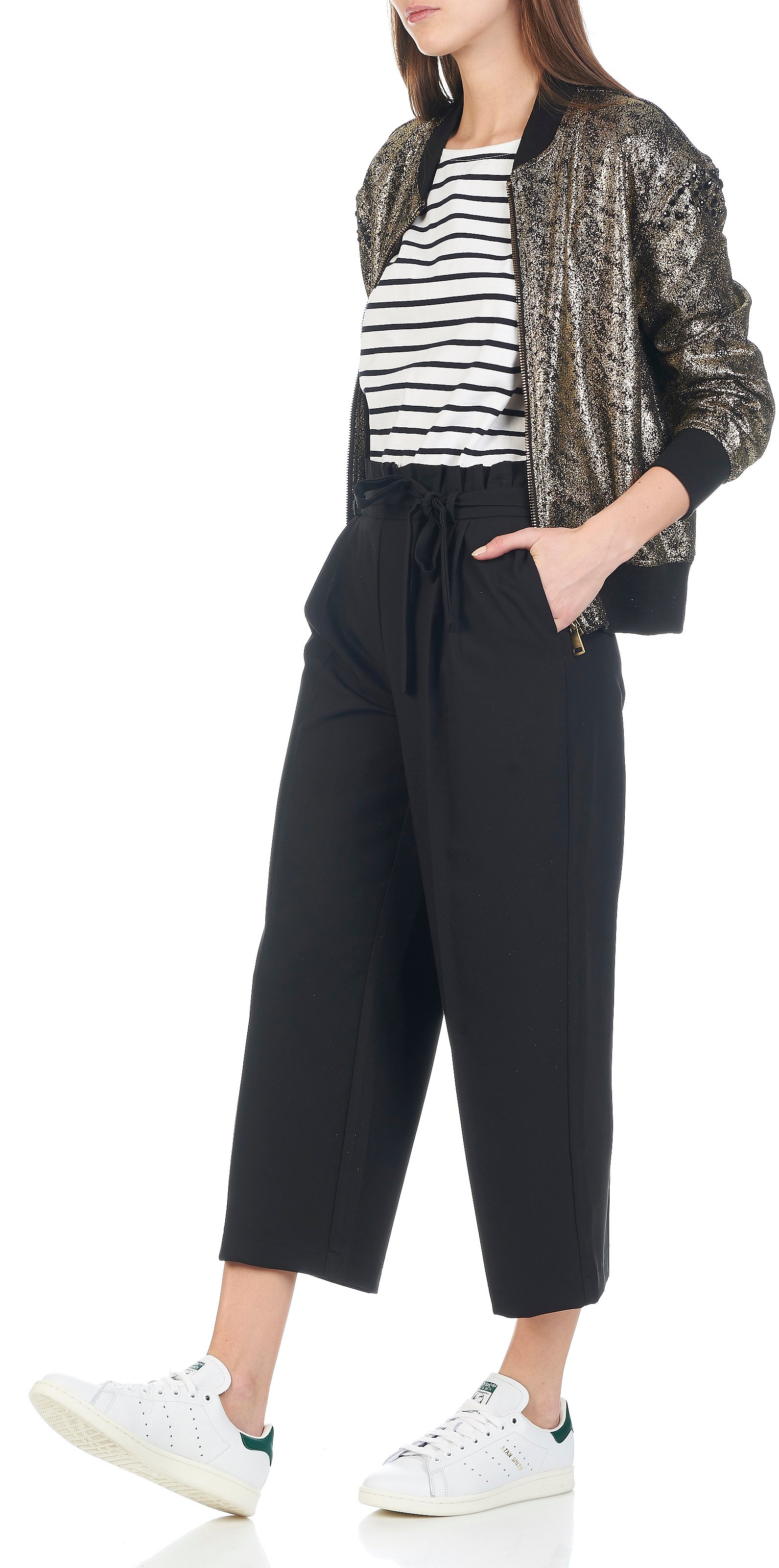 Tee-shirt col bateau rayé en coton léger ARMOR LUX Blanc