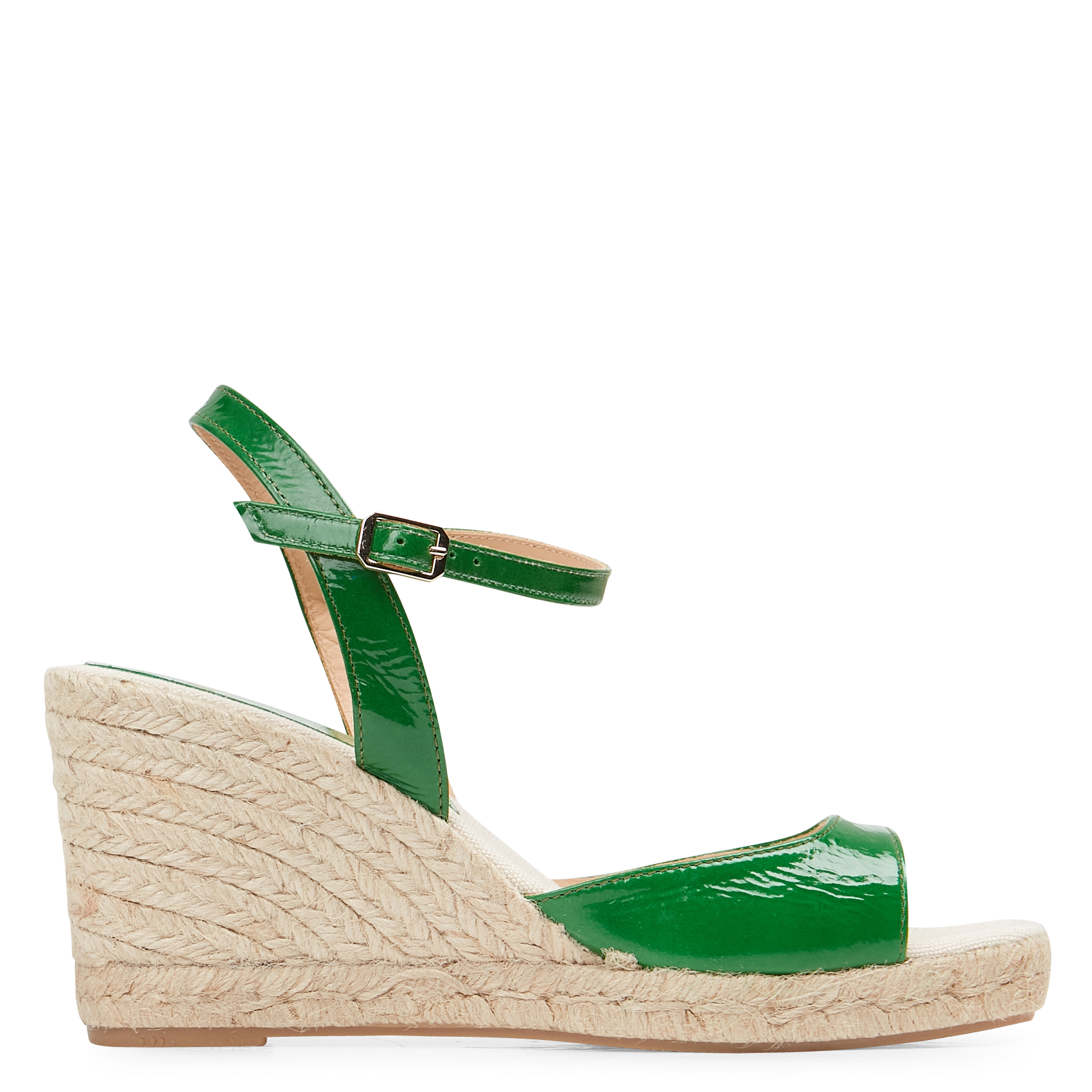 Leren Sandalen Met Sleehak Vert Anaki - Dames | Place des Tendances