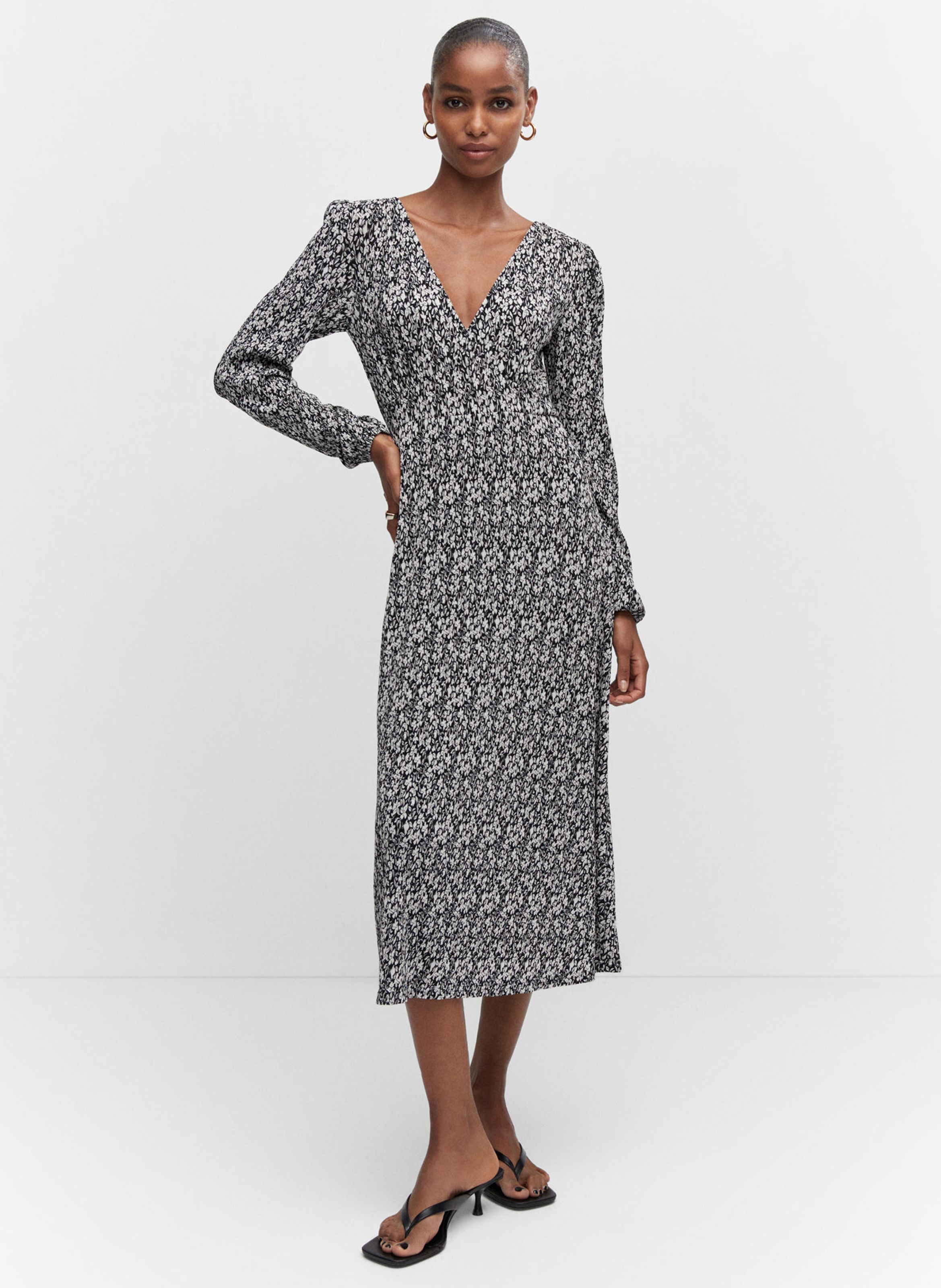 Mango midi store printed dress