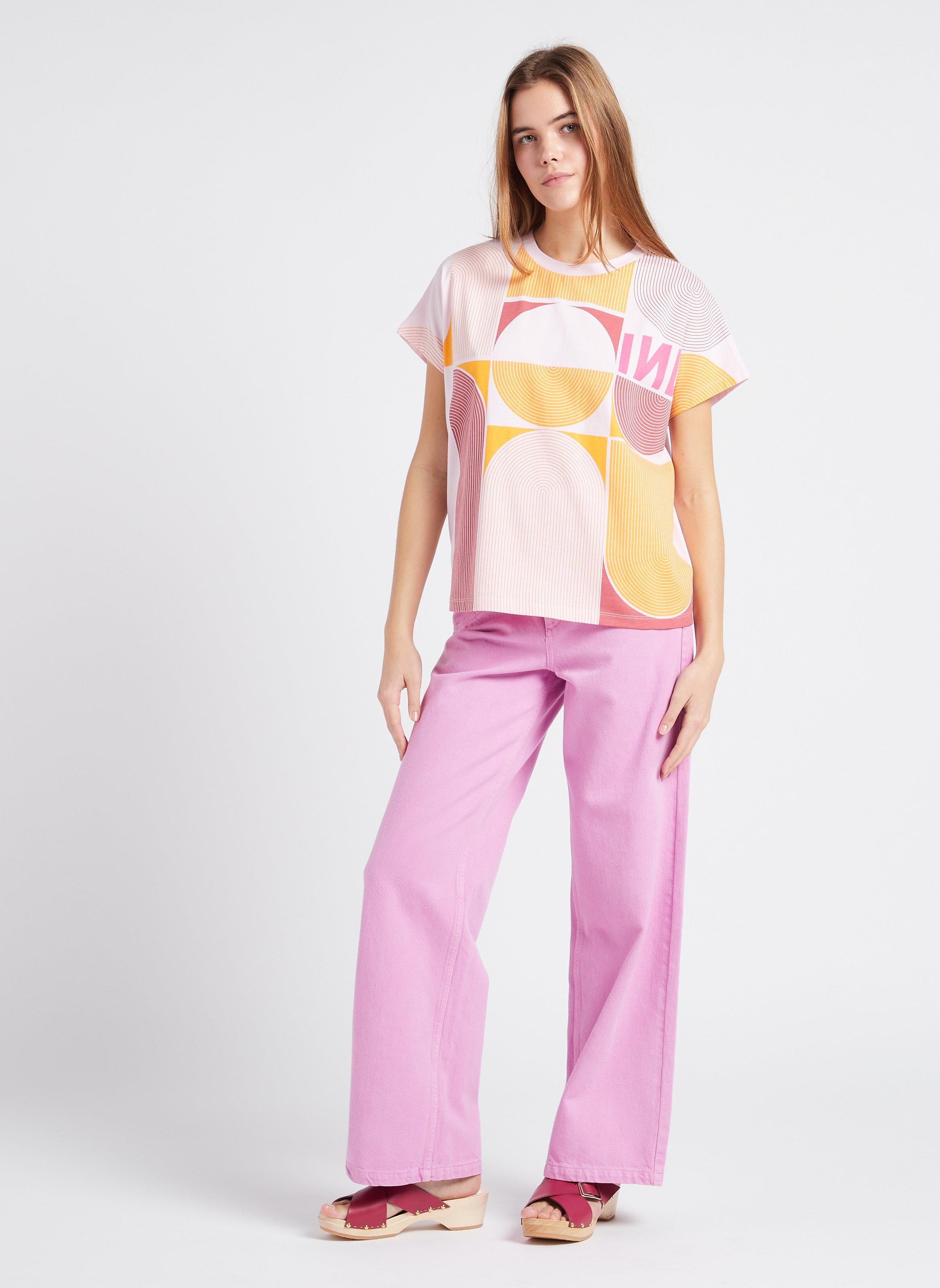 Jean large en coton INDEE Violet