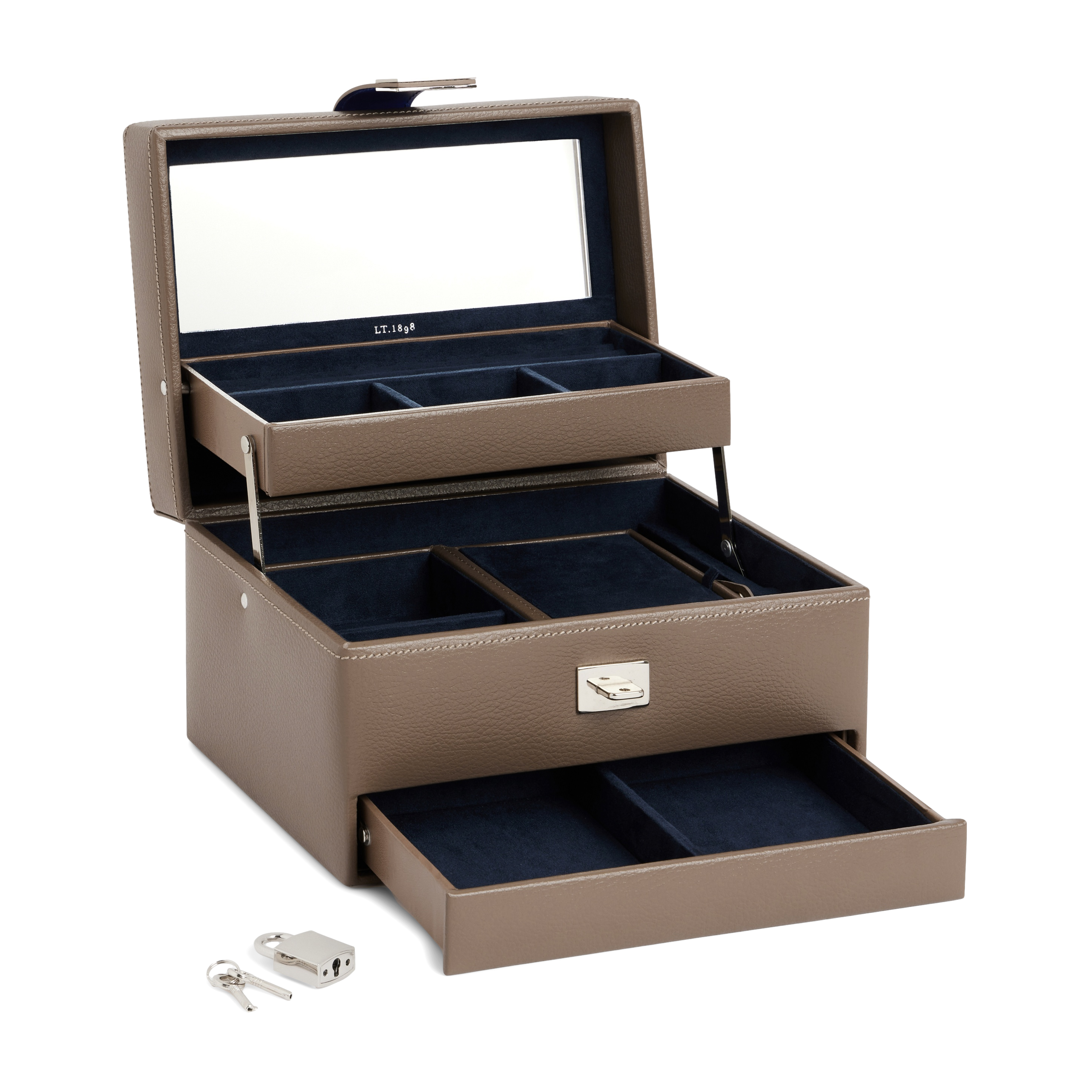 Medium-sized leather jewelry box LE TANNEUR Brown