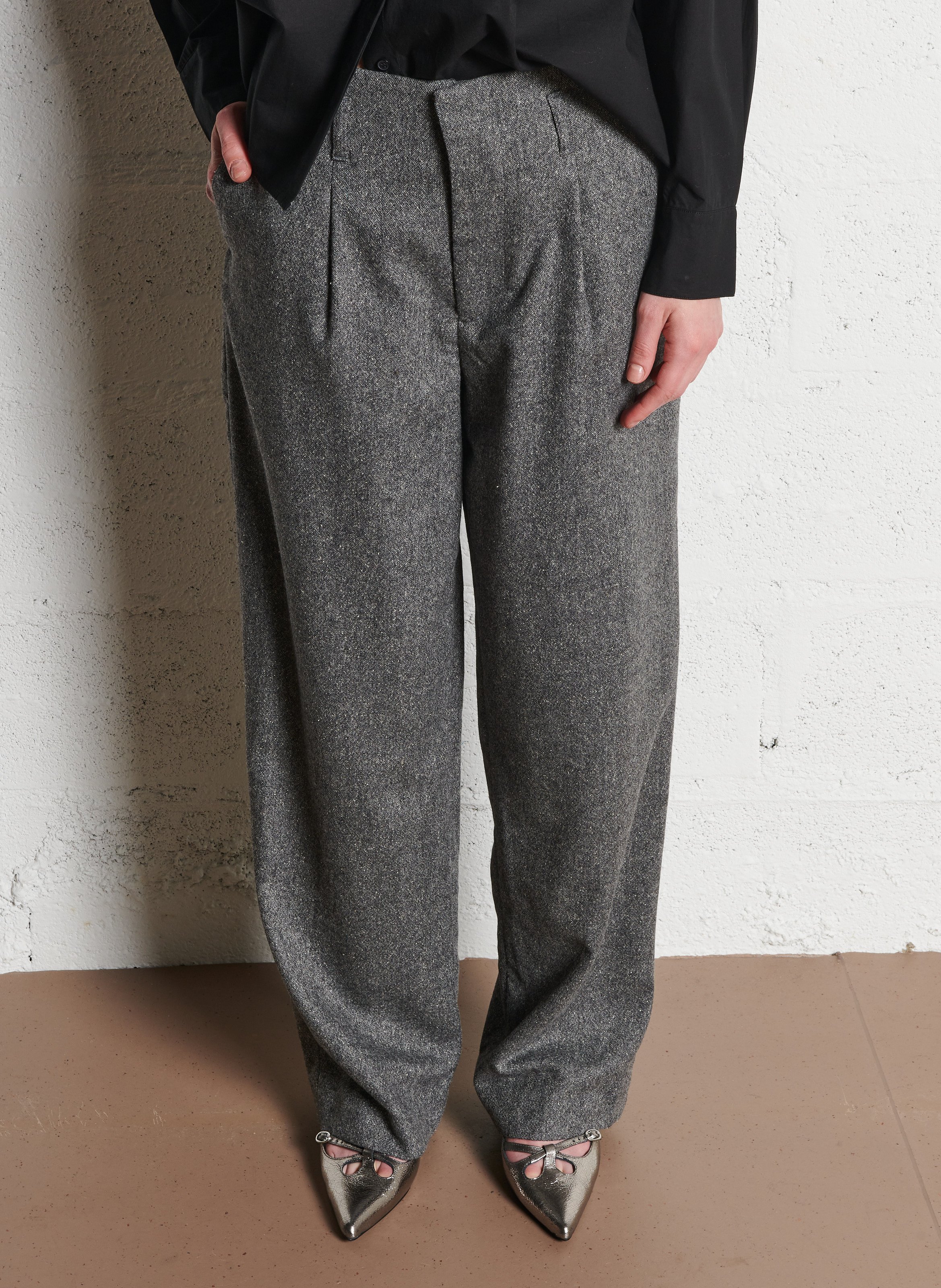 Tailored wool blend trousers BELLEPIECE Grey