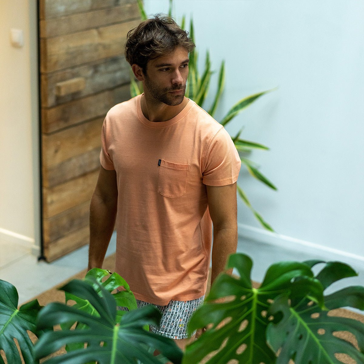Organic cotton garment-dyed T-shirt BILLYBELT Orange