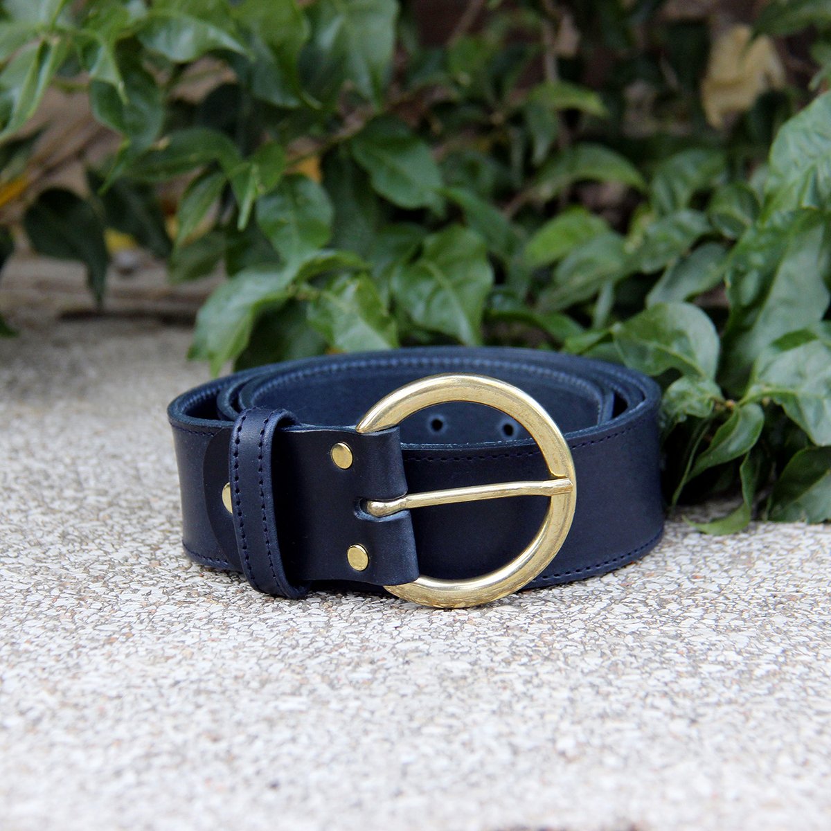 Smooth leather bohemian belt JULES & JENN Blue
