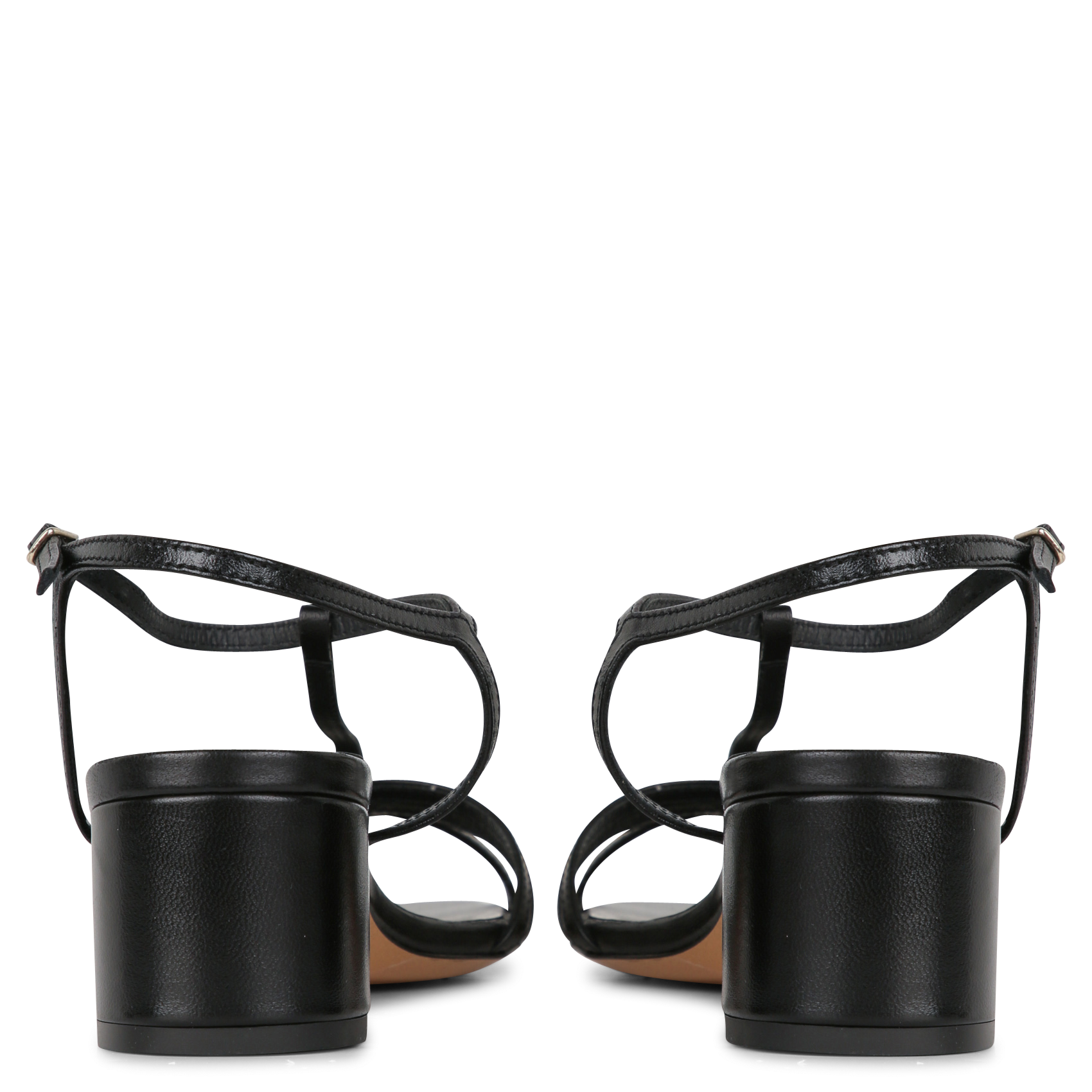 Sandales à talon en cuir RIVECOUR Noir