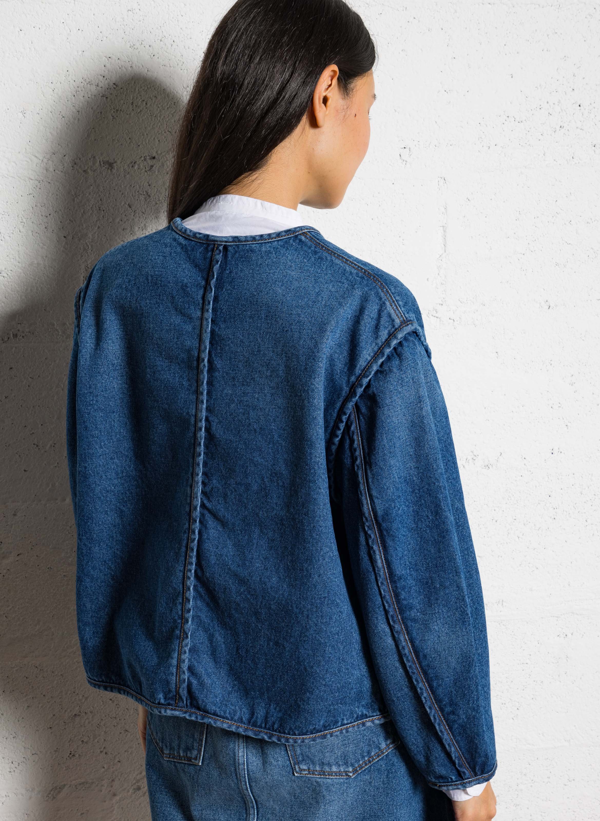 Veste droite en coton SOEUR Bleu