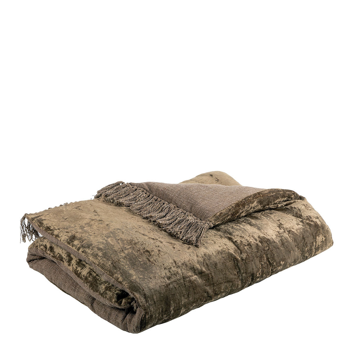 Futon en velours irisé BLANC D'IVOIRE Marron